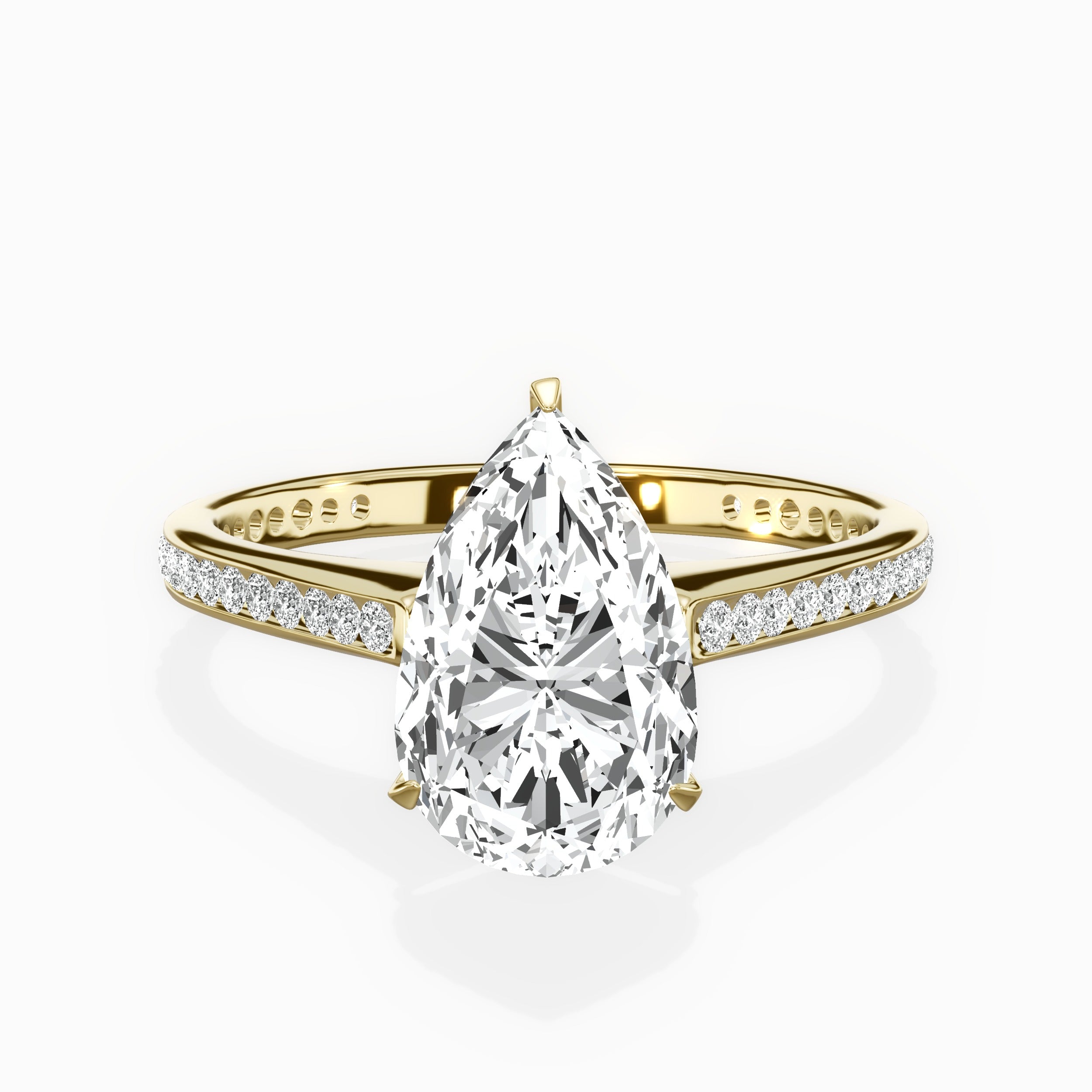 Channel Set Solitaire Engagement Ring