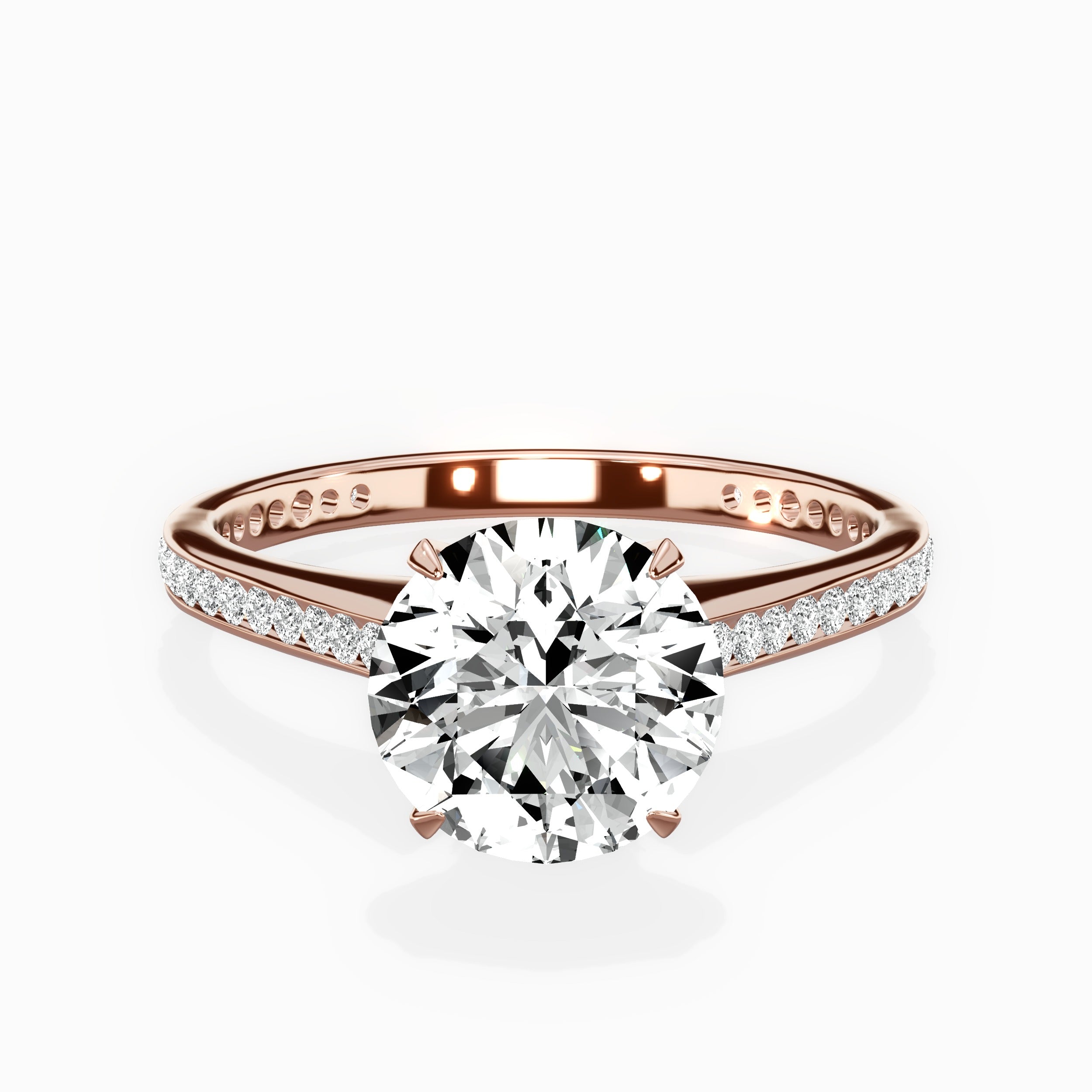 Channel Set Solitaire Engagement Ring