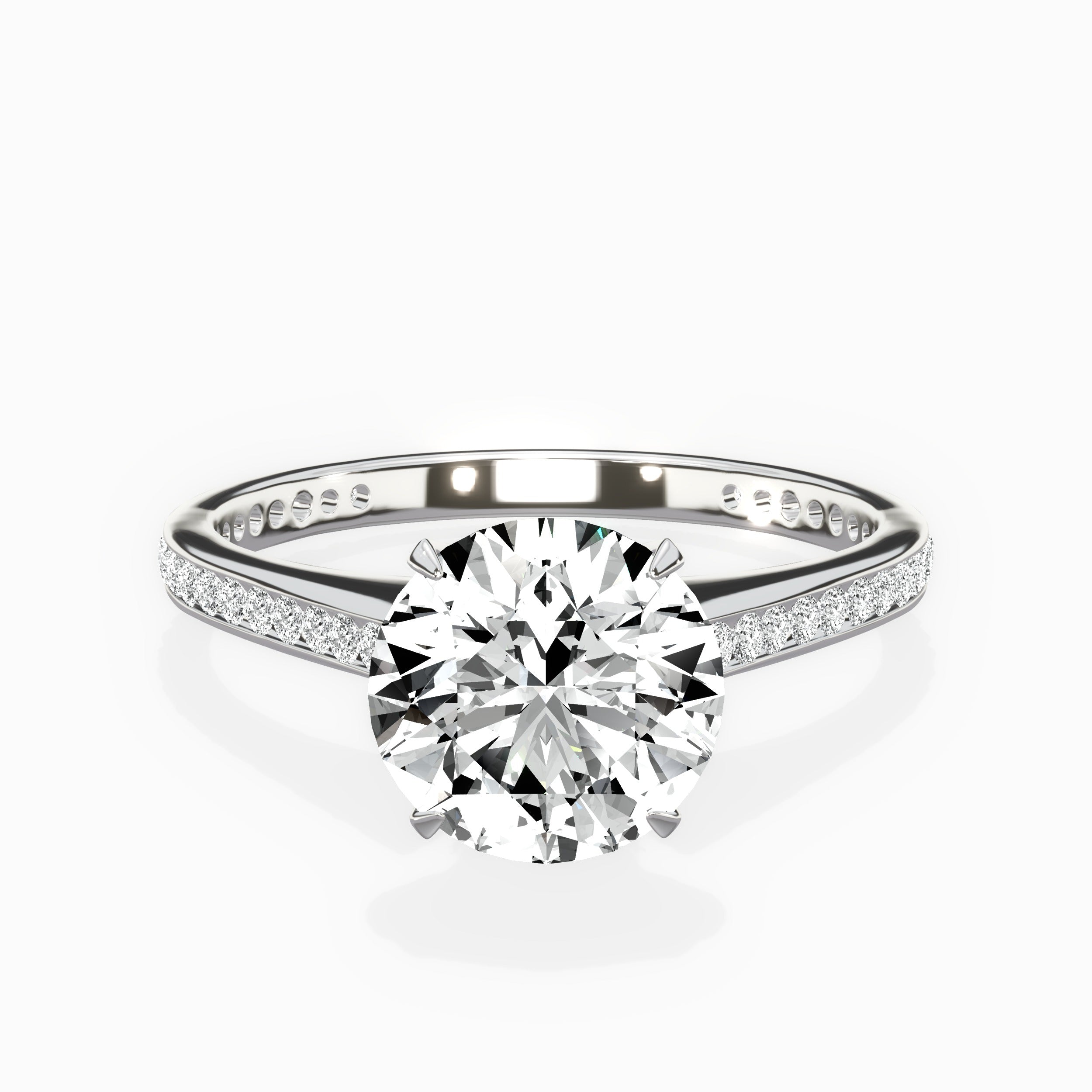 Channel Set Solitaire Engagement Ring
