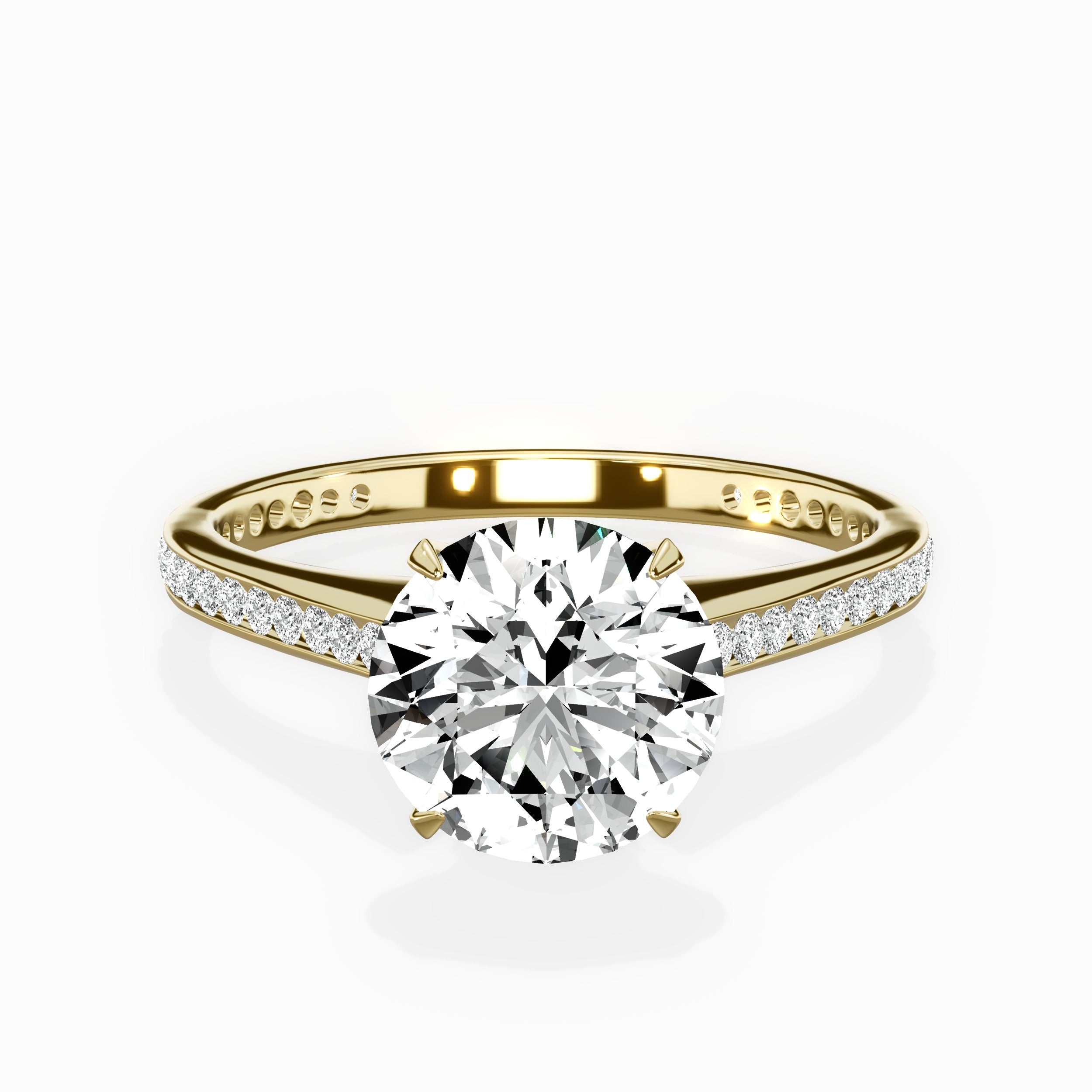 Channel Set Solitaire Engagement Ring