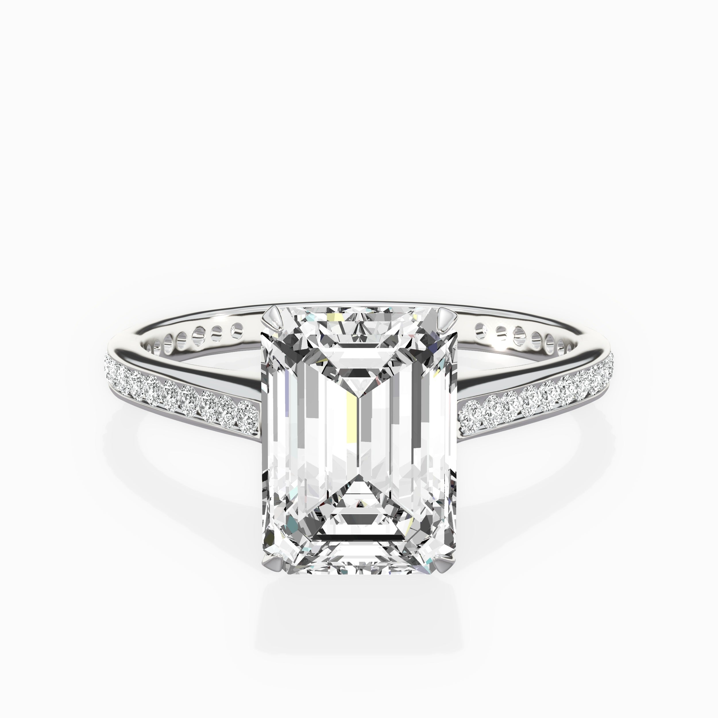 Channel Set Solitaire Engagement Ring