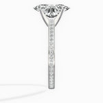 Channel Set Solitaire Oval Engagement Ring in White Gold