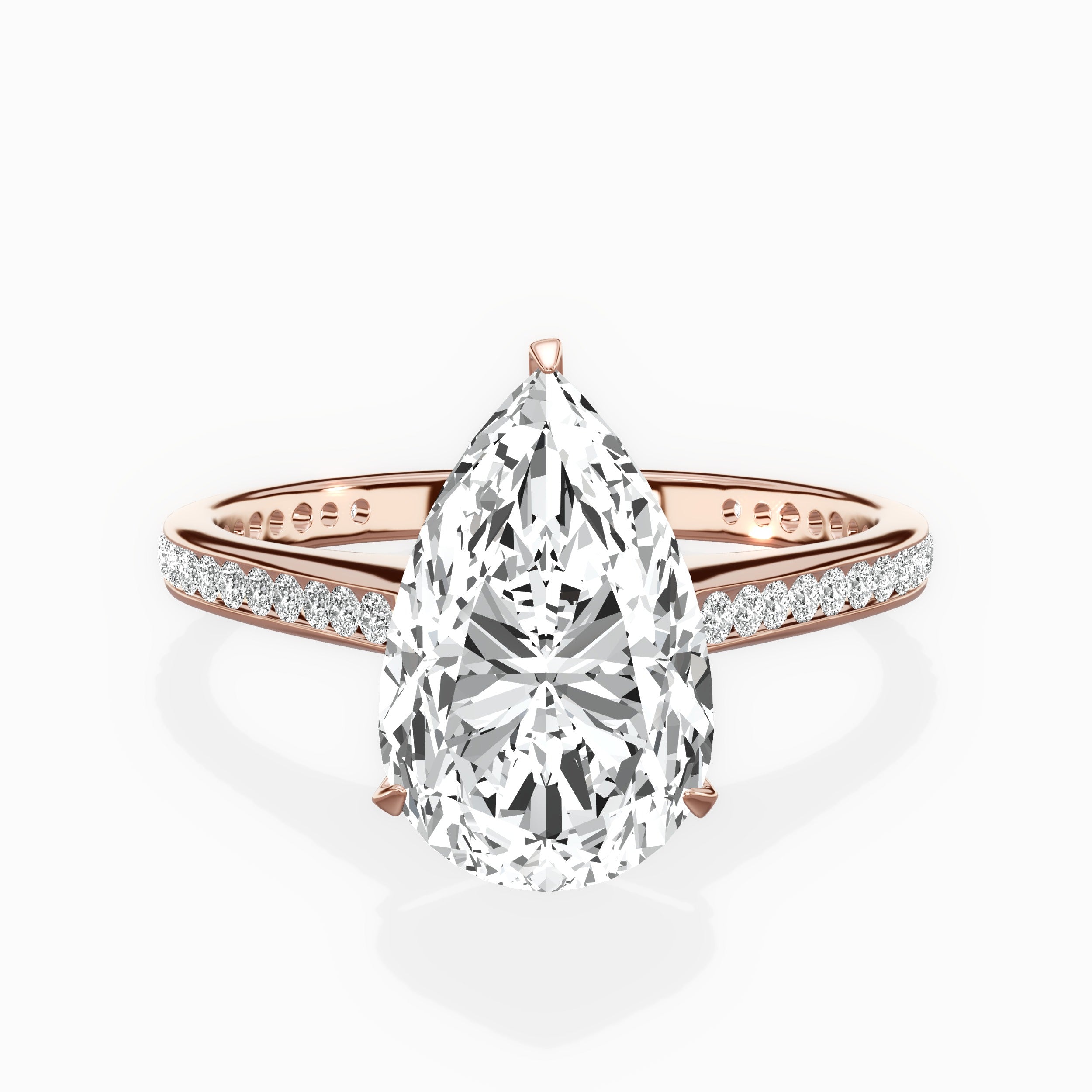 Channel Set Solitaire Engagement Ring