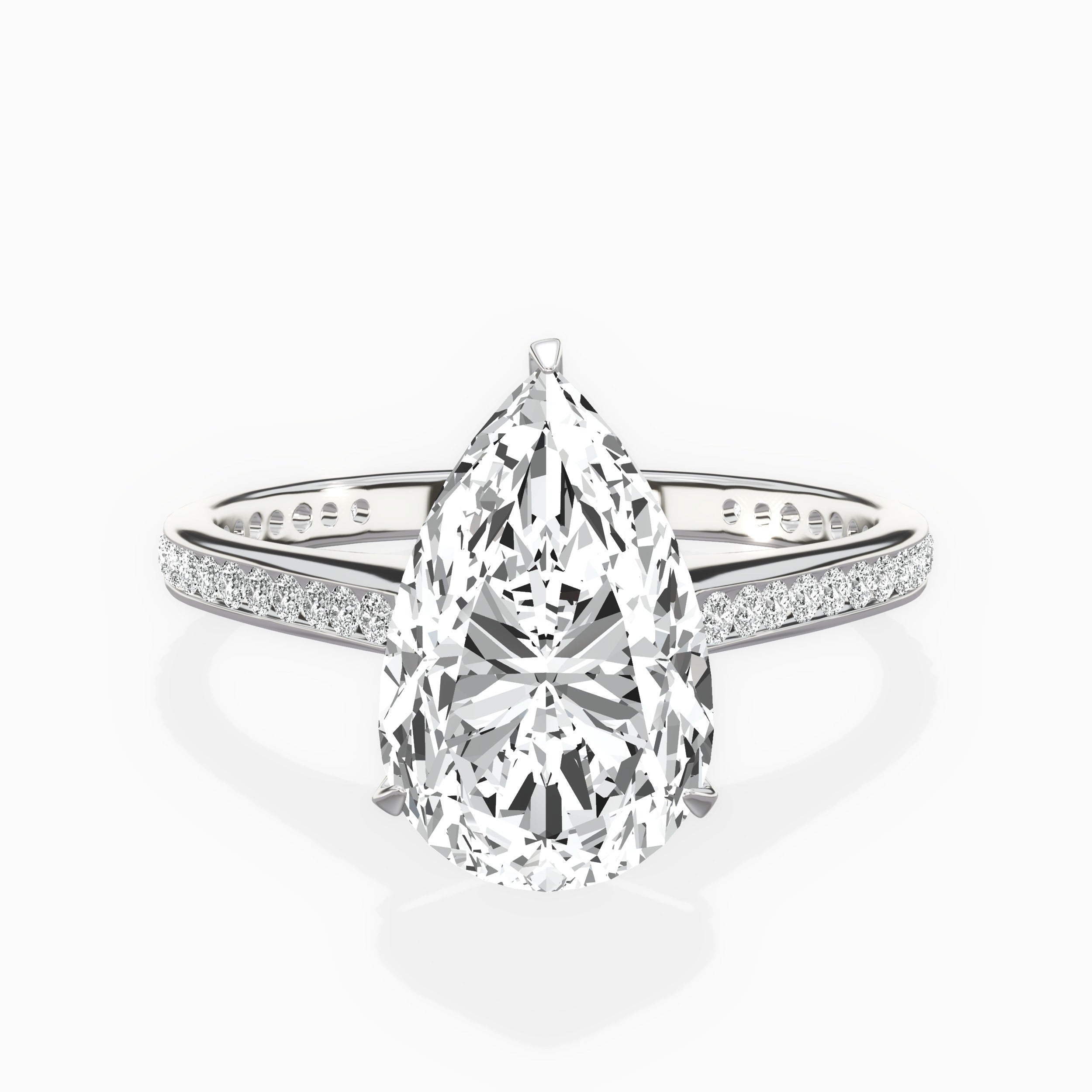 Channel Set Solitaire Engagement Ring