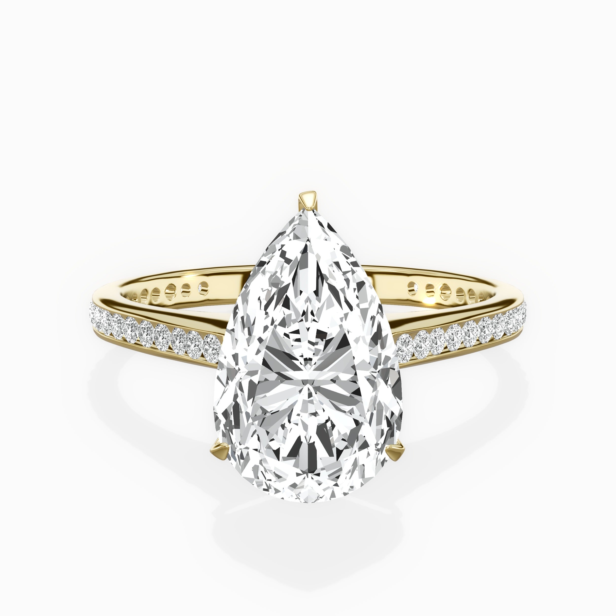 Channel Set Solitaire Engagement Ring