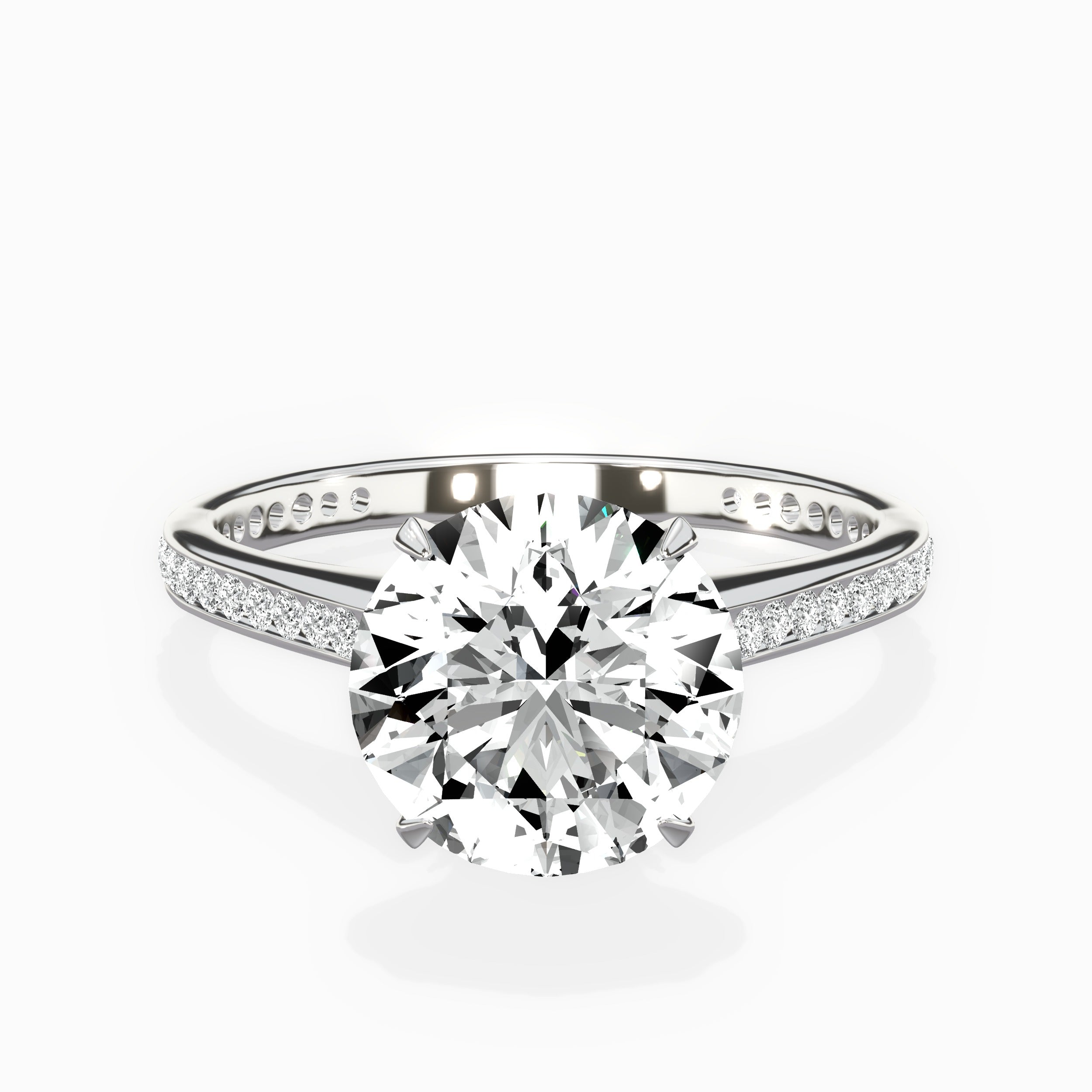 Channel Set Solitaire Engagement Ring