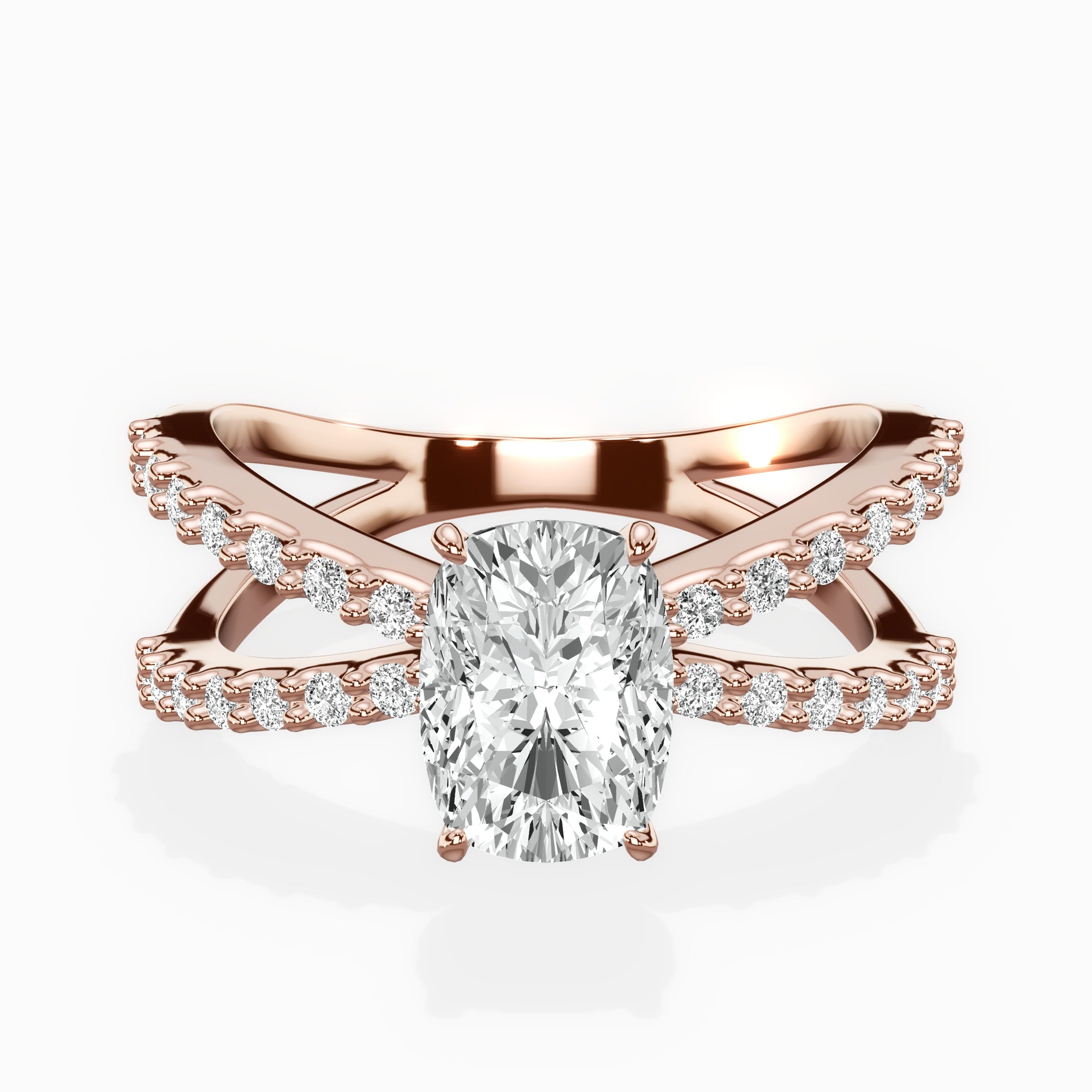 Reverse Shank Solitaire Engagement Ring