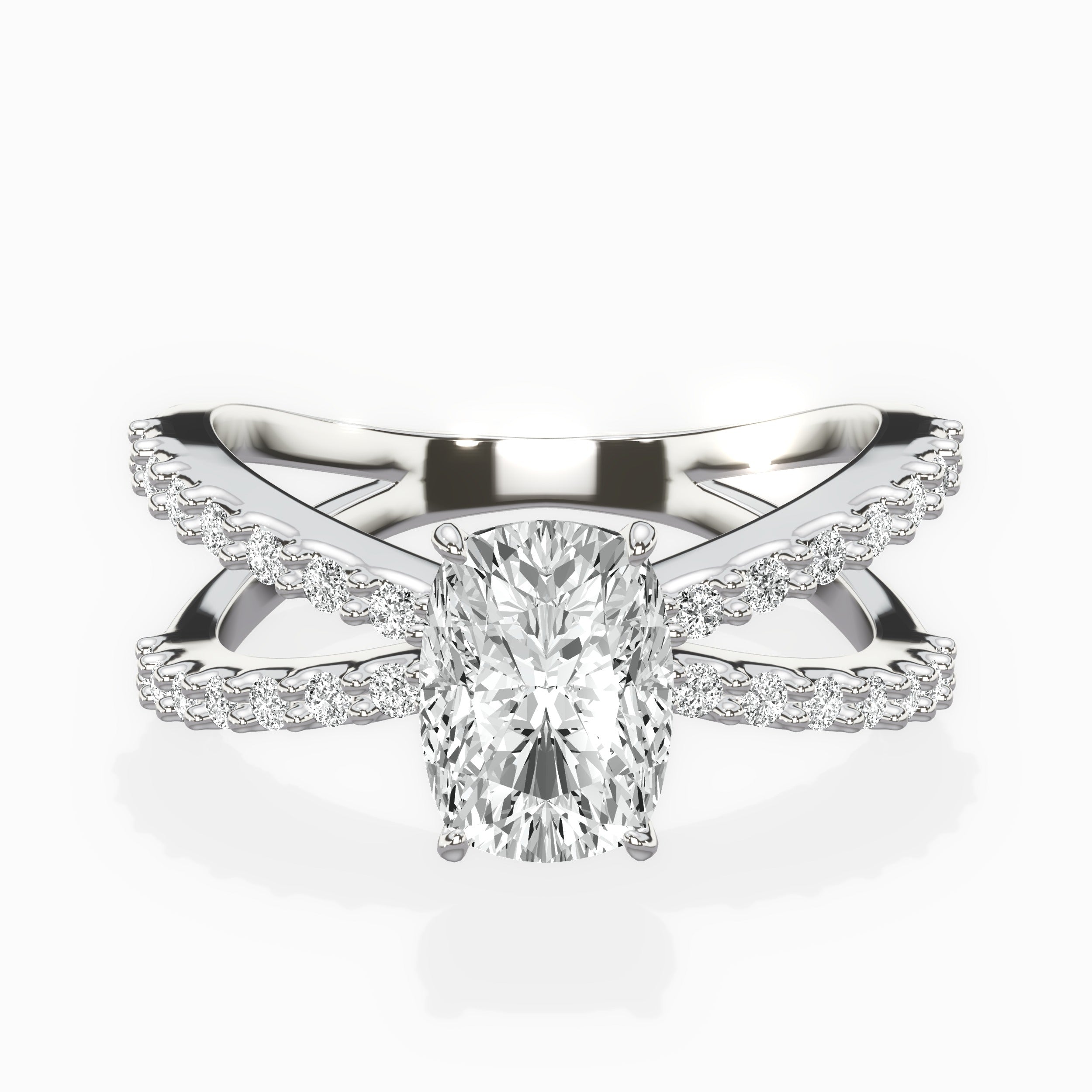 Reverse Shank Solitaire Engagement Ring