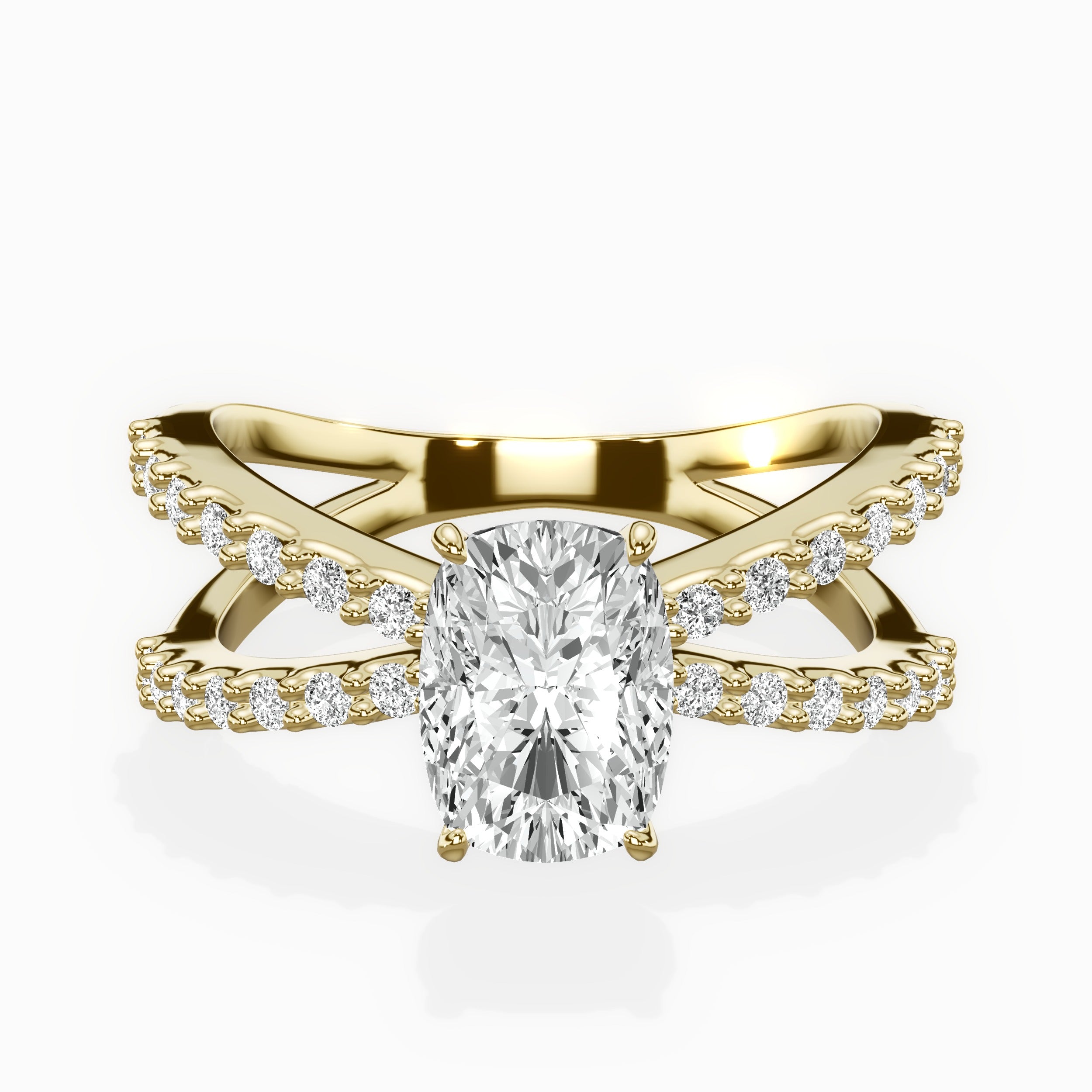 Reverse Shank Solitaire Engagement Ring