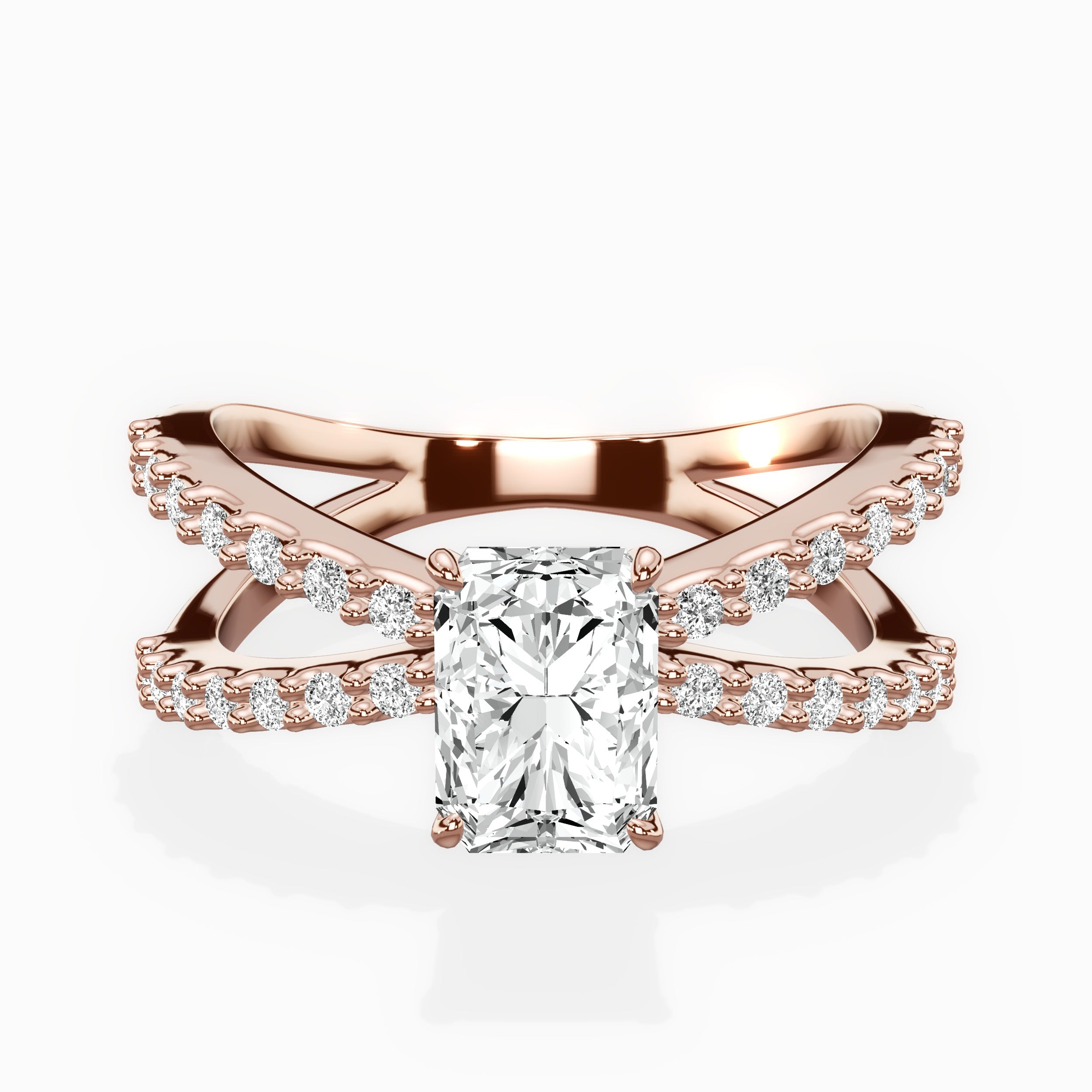 Reverse Shank Solitaire Engagement Ring