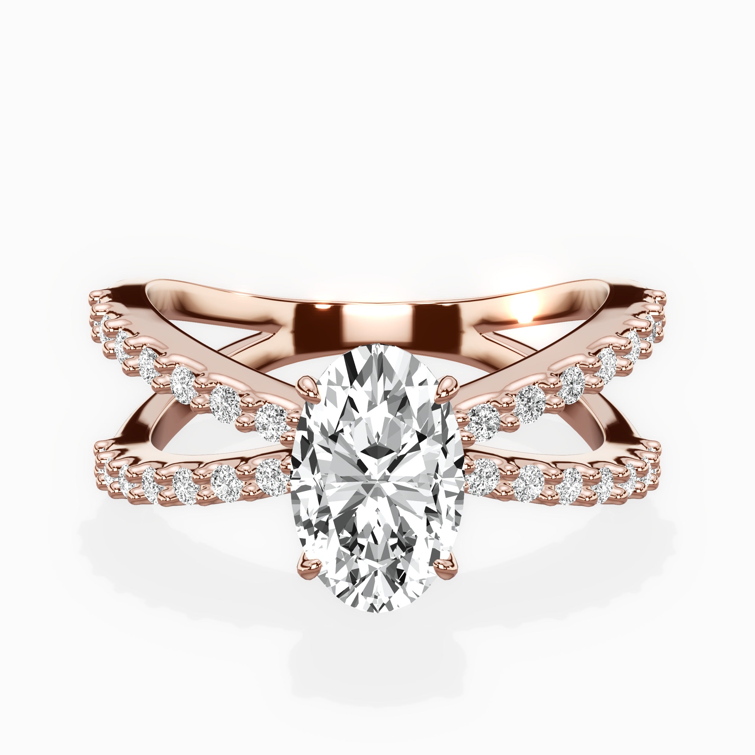 Reverse Shank Solitaire Engagement Ring