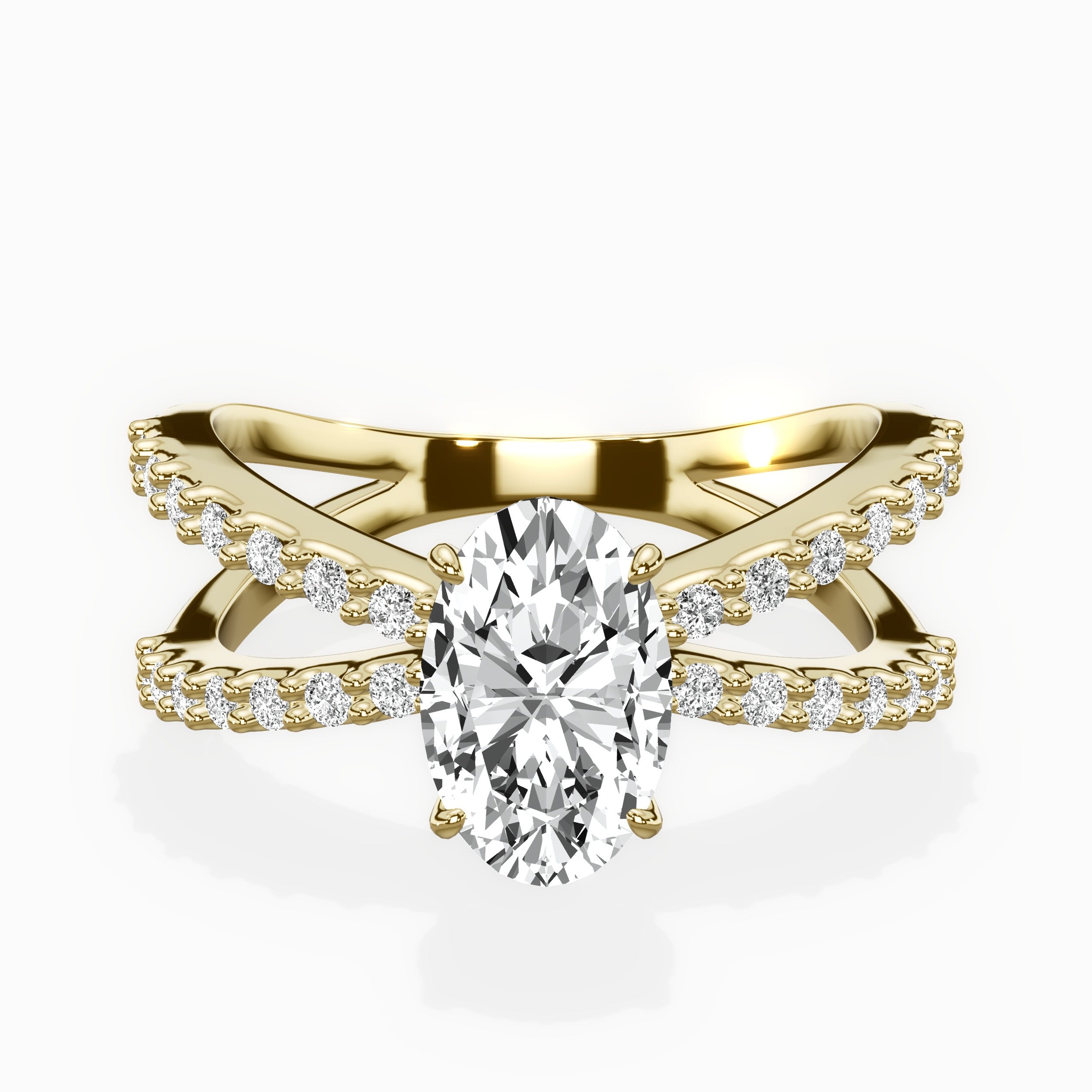 Reverse Shank Solitaire Engagement Ring