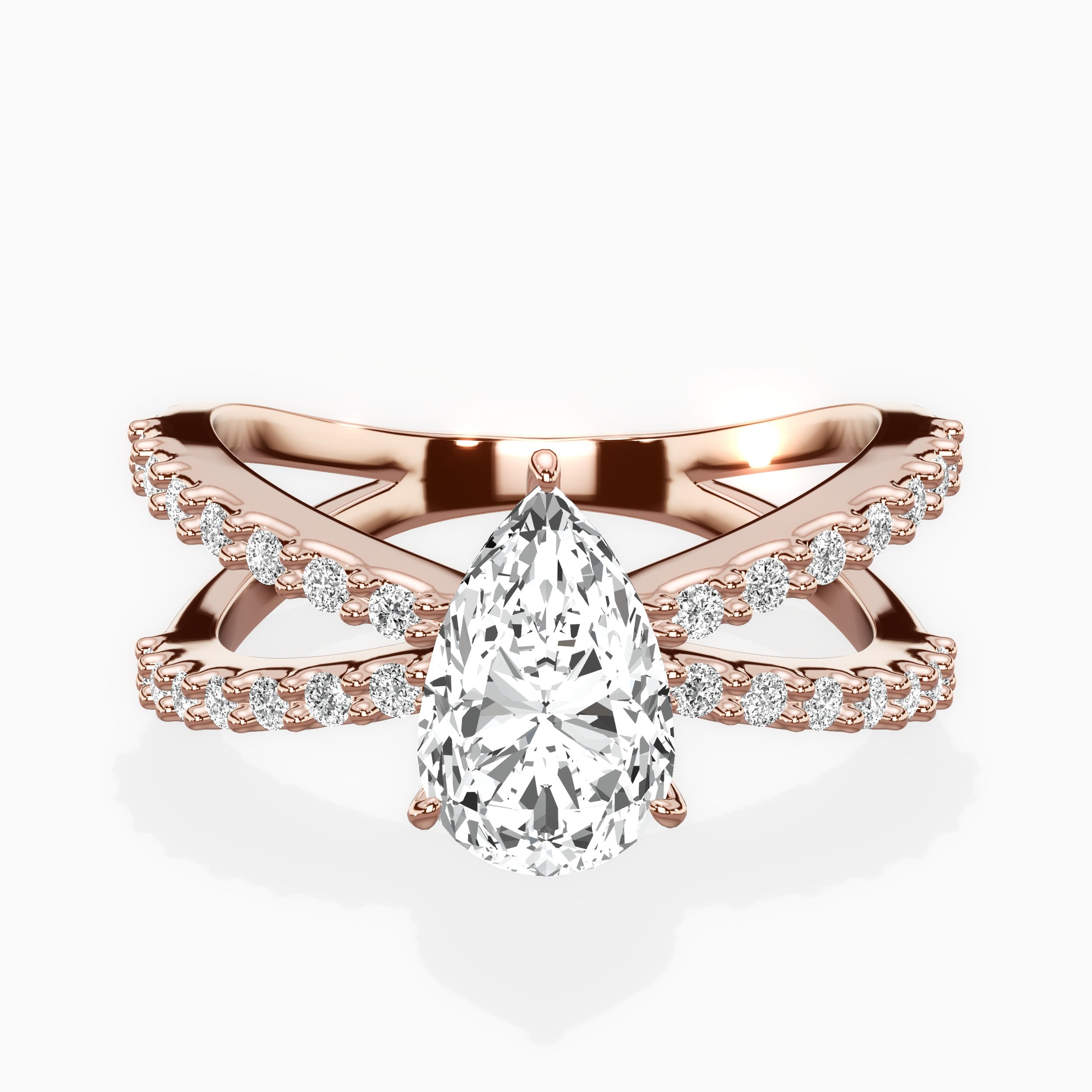 Reverse Shank Solitaire Engagement Ring