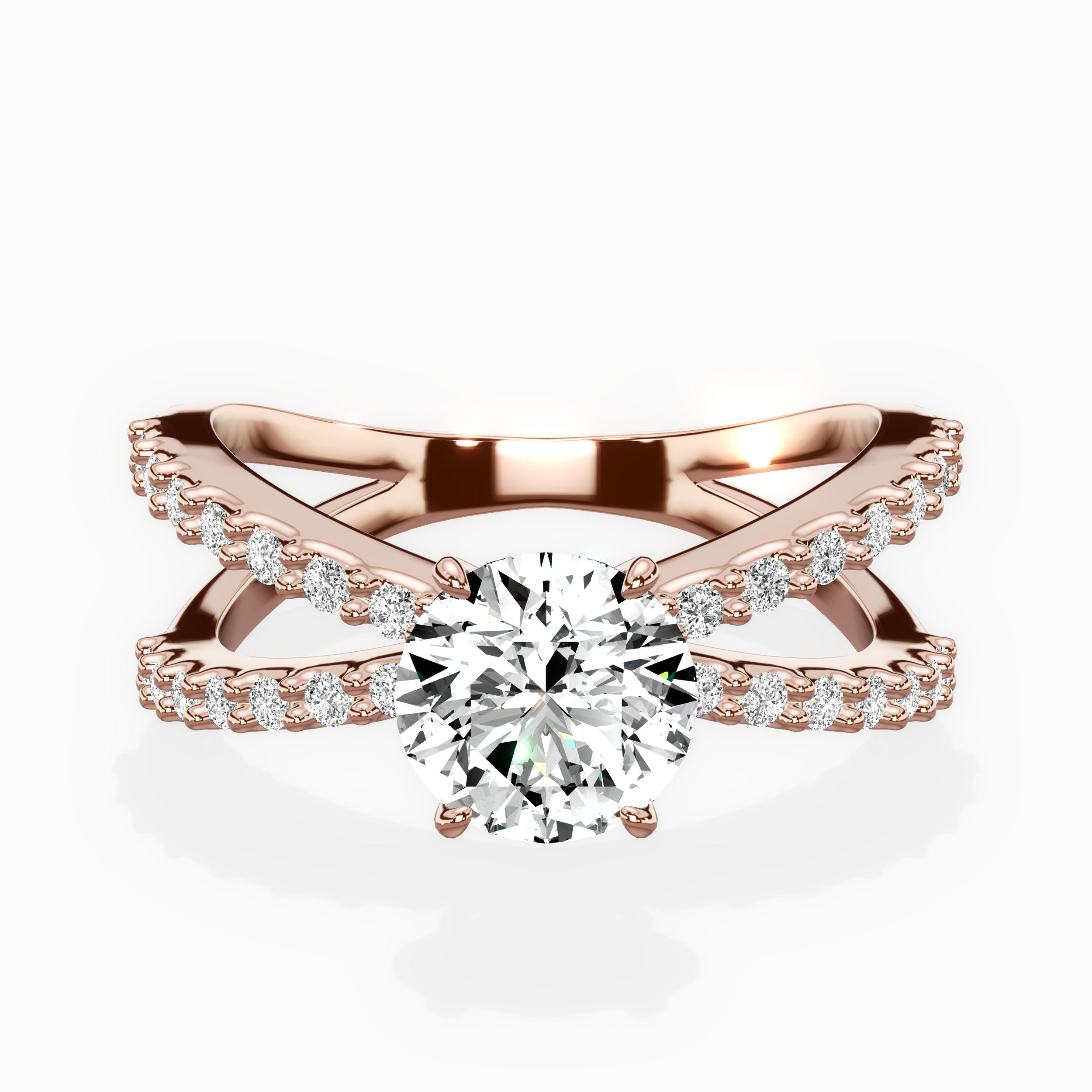 Reverse Shank Solitaire Engagement Ring