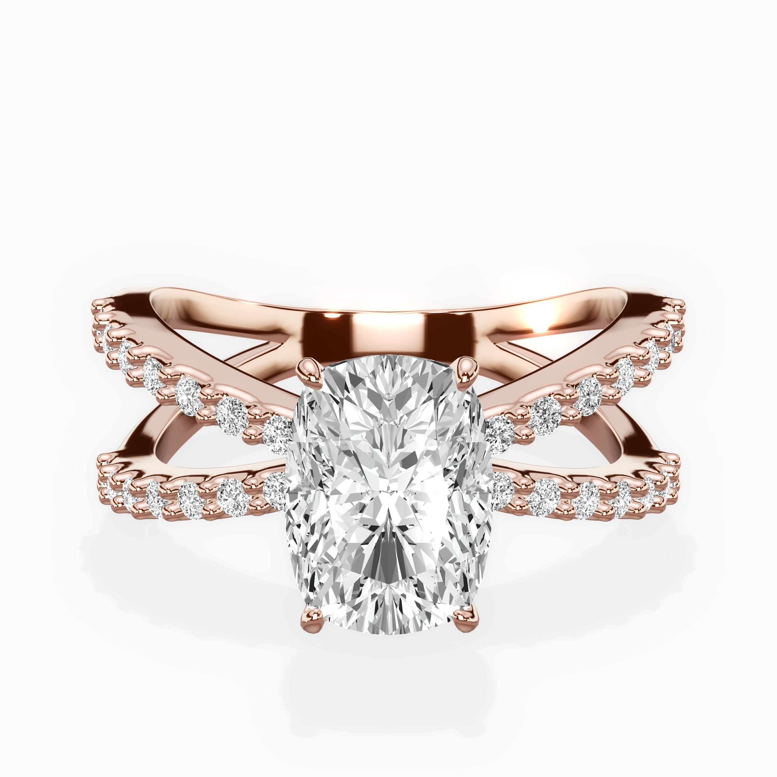 Reverse Shank Solitaire Engagement Ring
