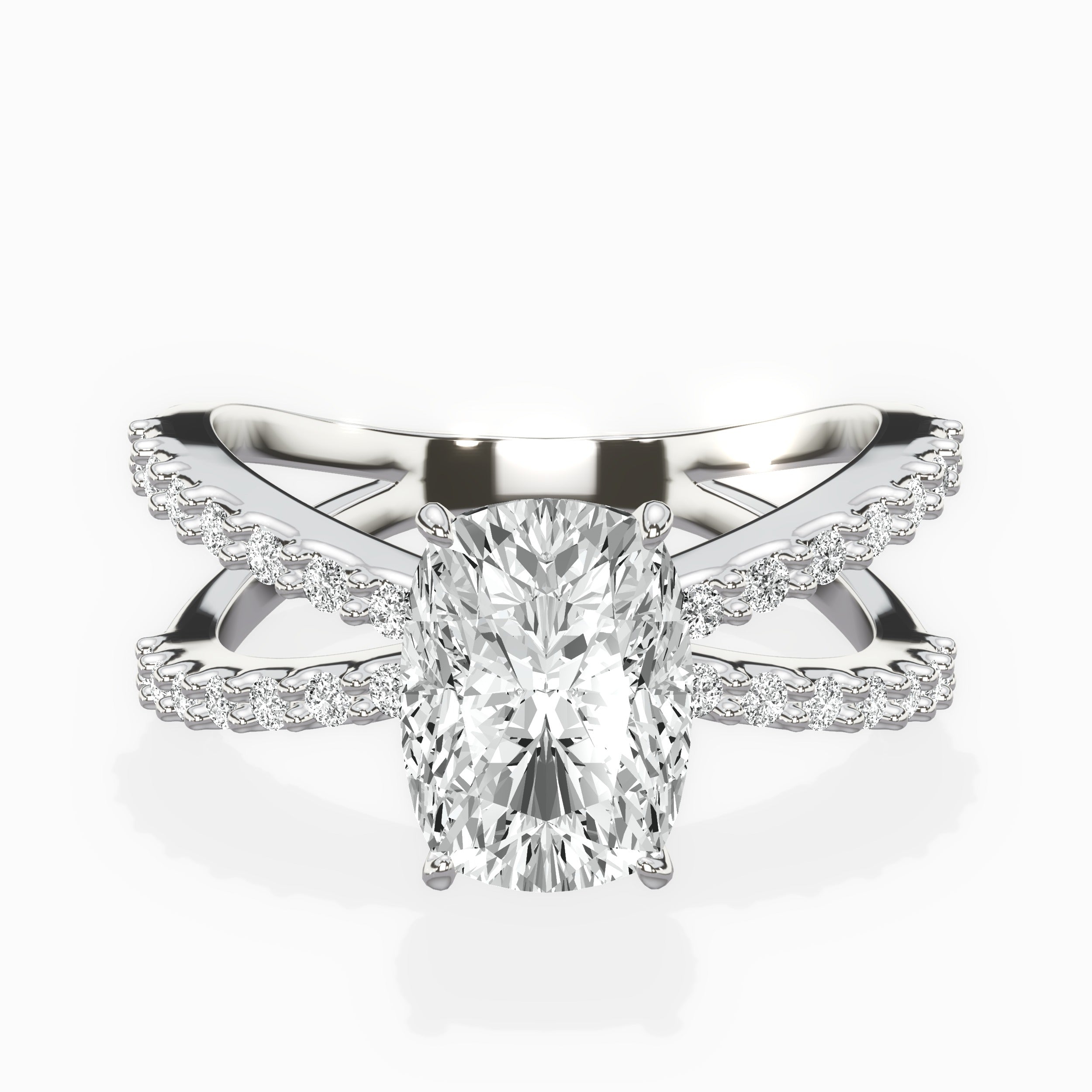 Reverse Shank Solitaire Engagement Ring