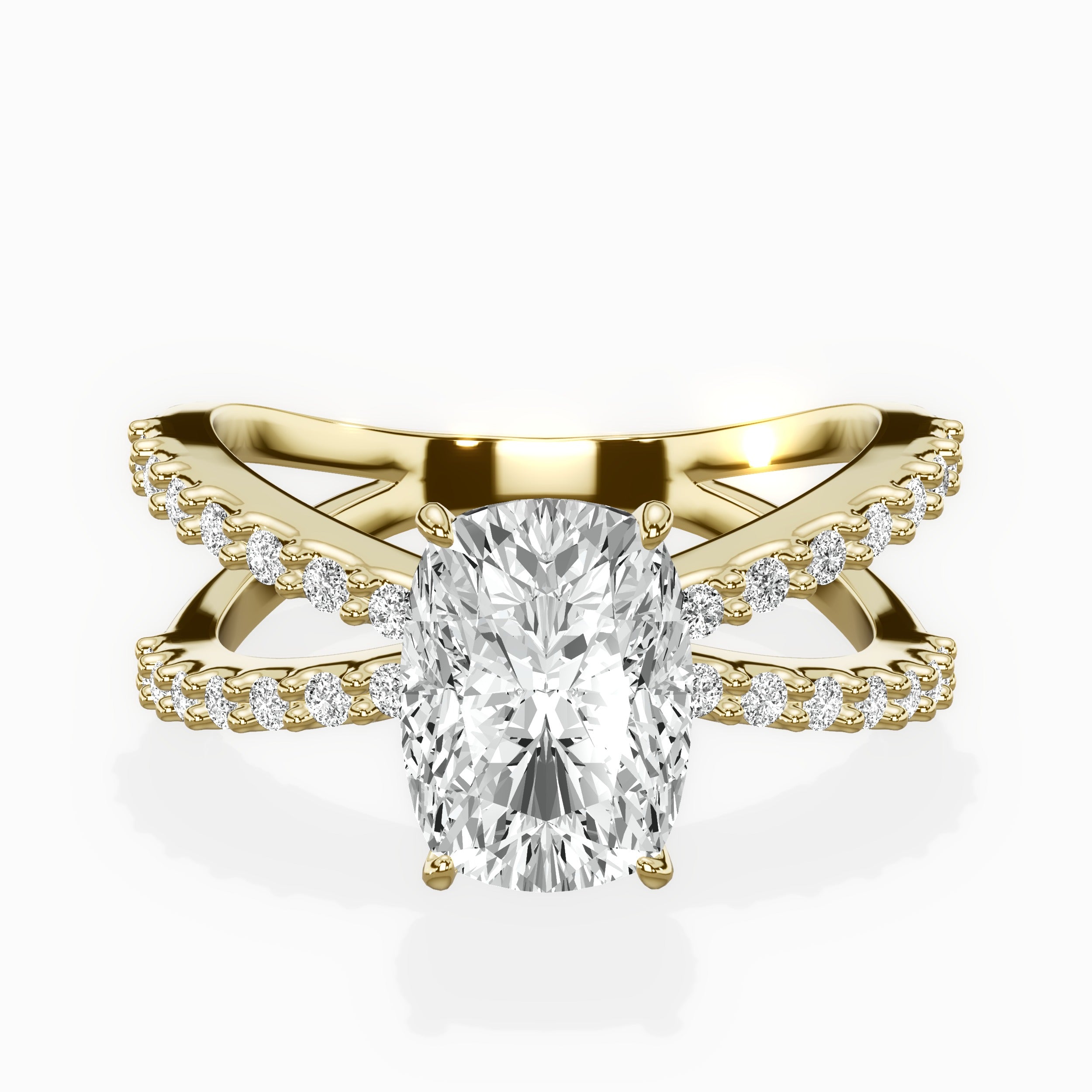 Reverse Shank Solitaire Engagement Ring