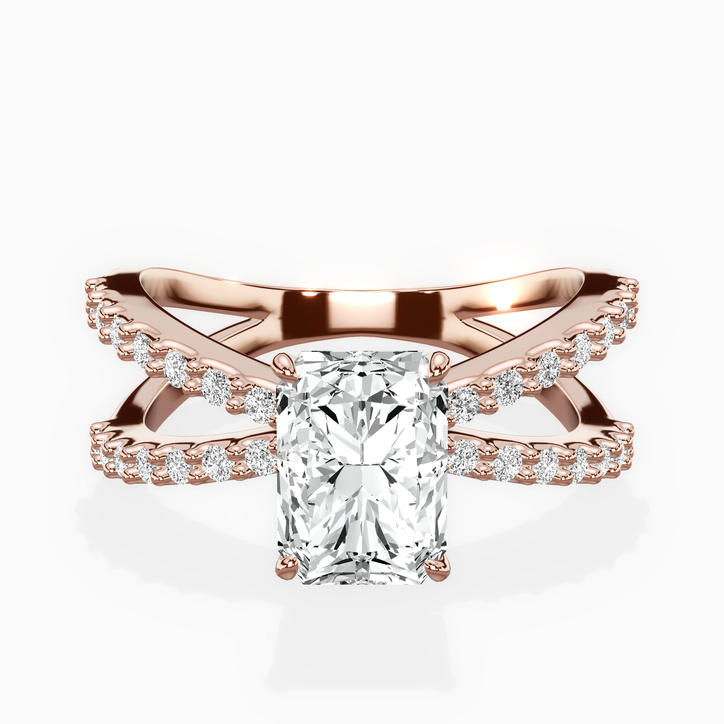 Reverse Shank Solitaire Engagement Ring