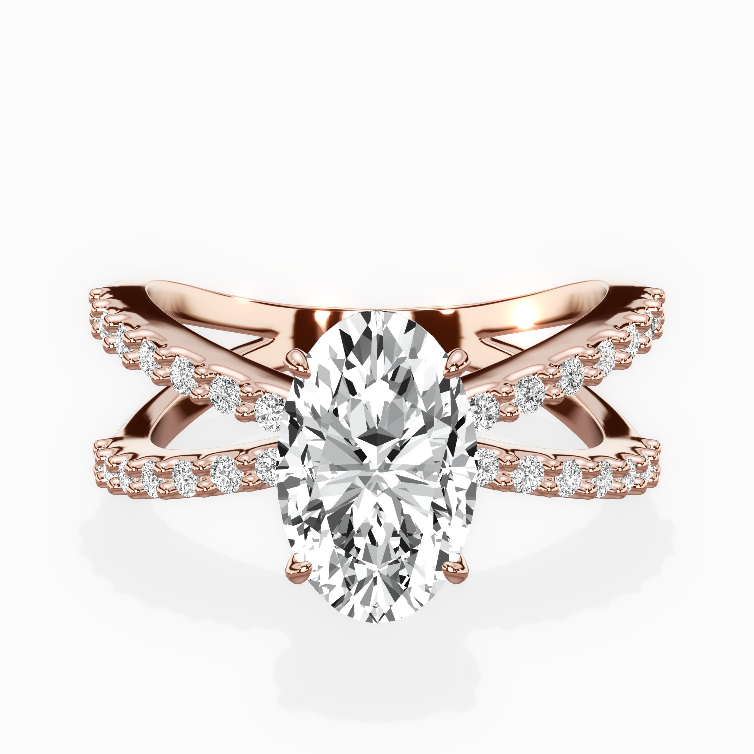 Reverse Shank Solitaire Engagement Ring