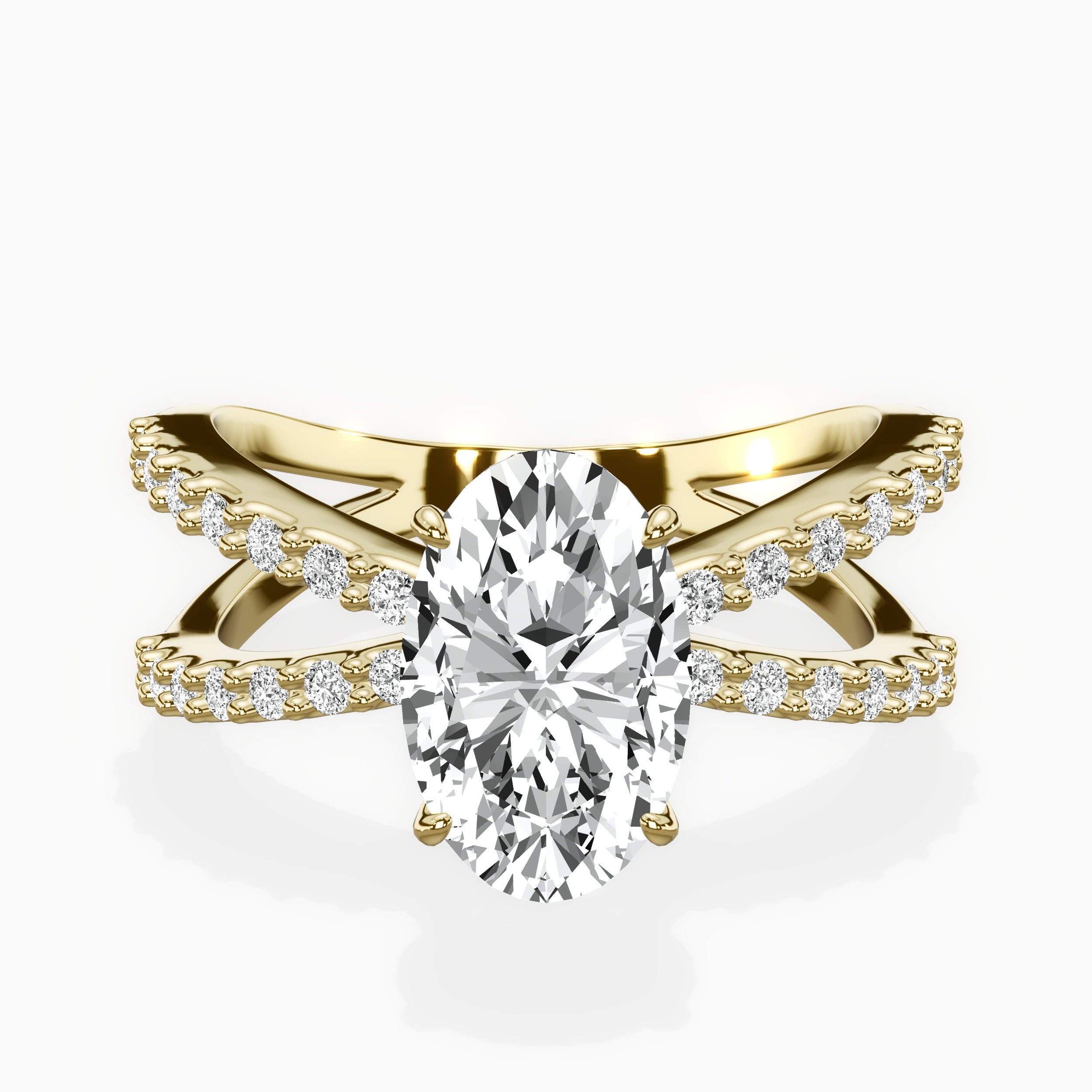 Reverse Shank Solitaire Engagement Ring