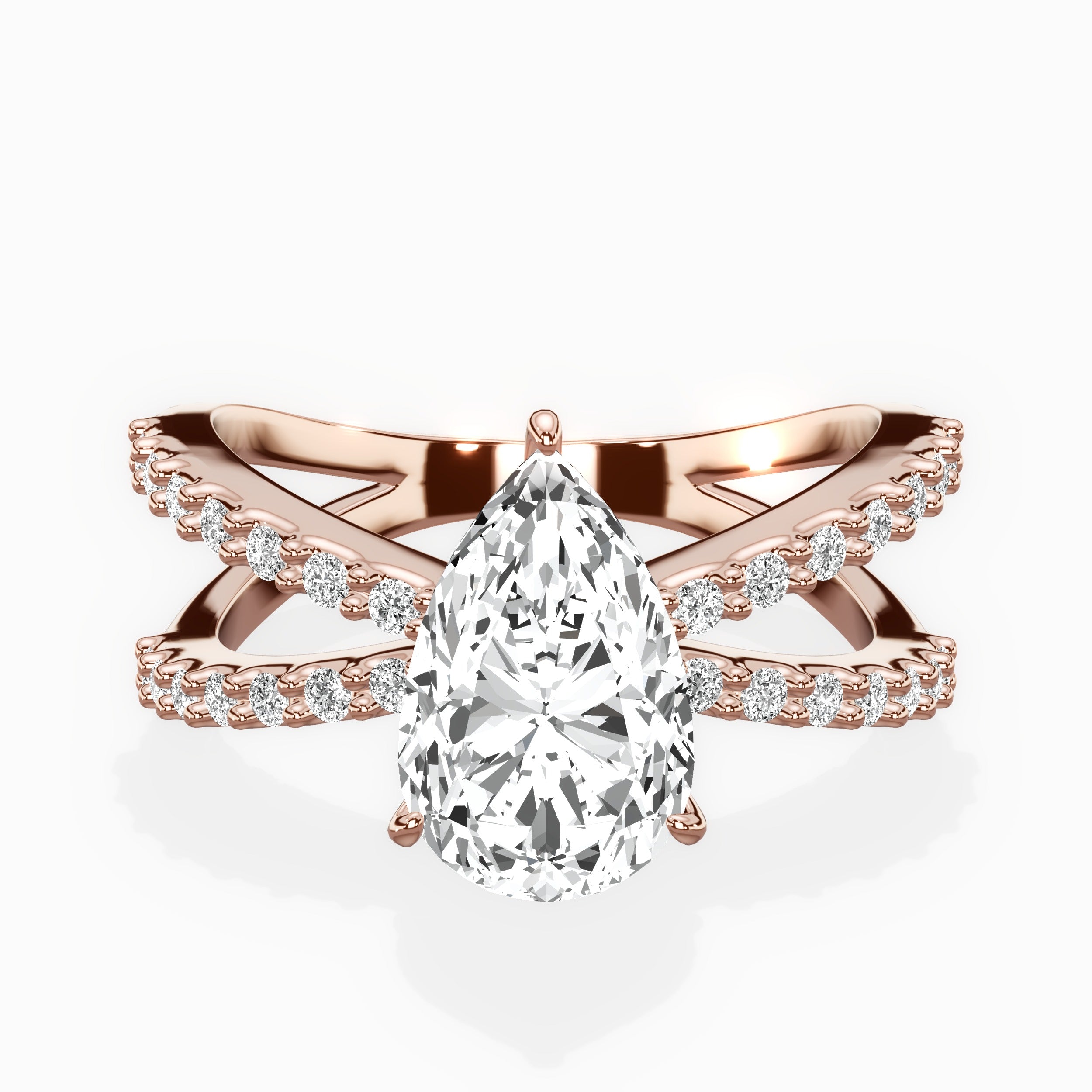 Reverse Shank Solitaire Engagement Ring