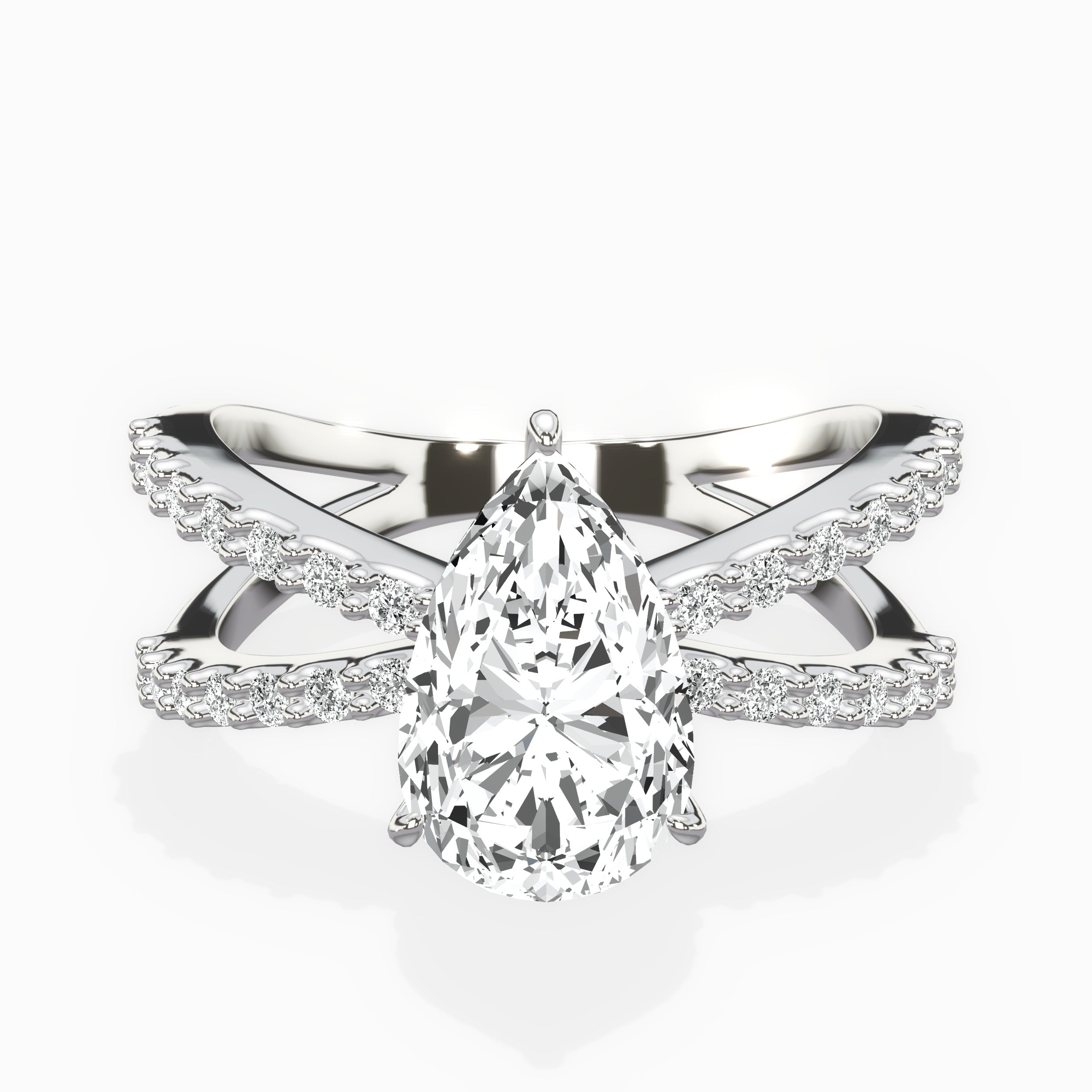 Reverse Shank Solitaire Engagement Ring