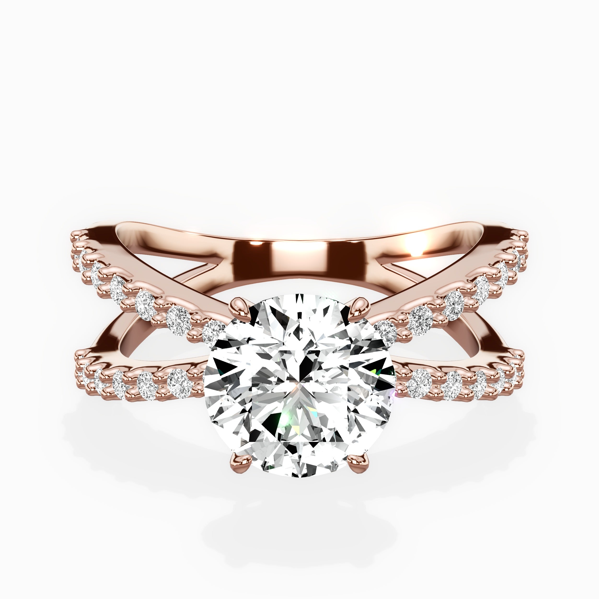 Reverse Shank Solitaire Engagement Ring