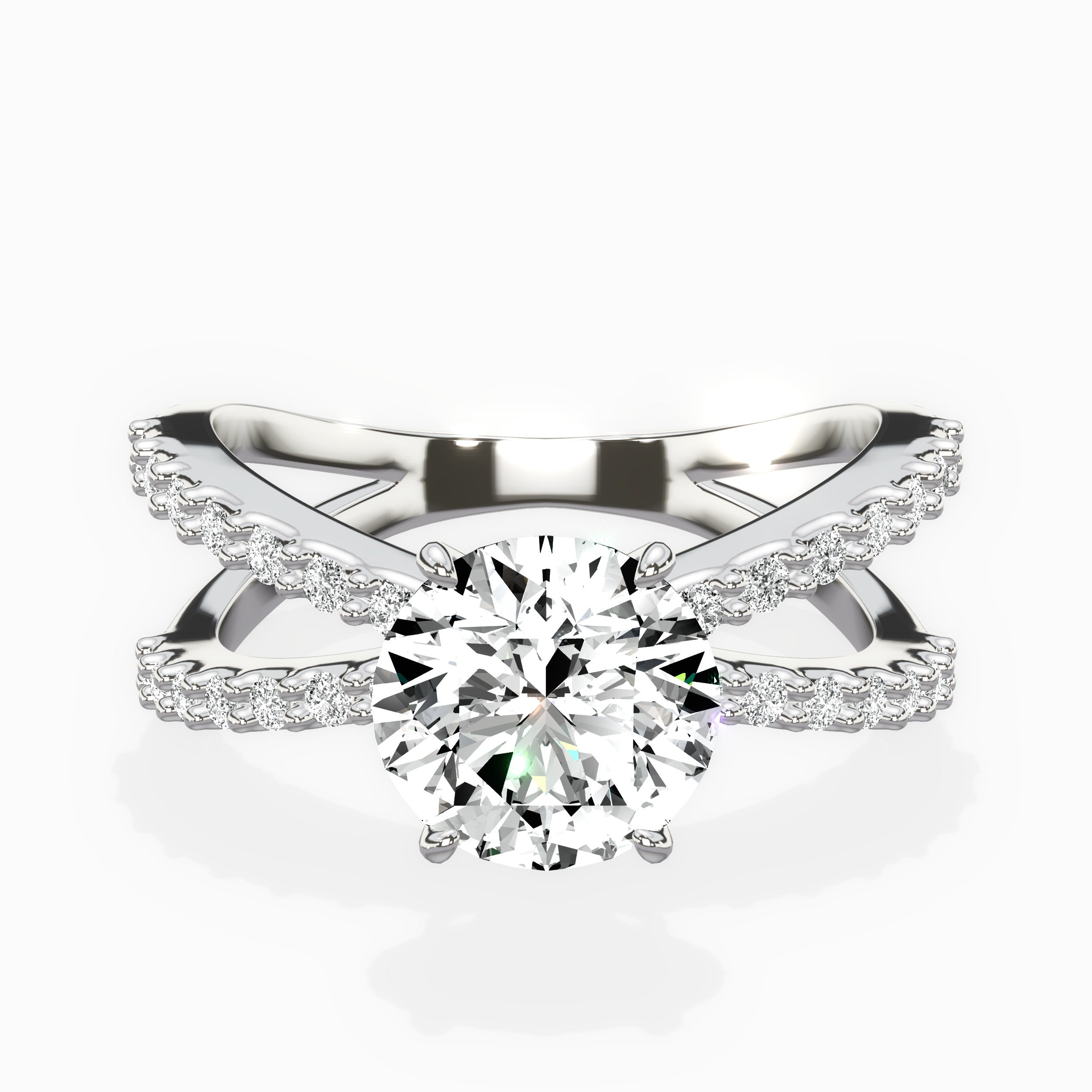 Reverse Shank Solitaire Engagement Ring