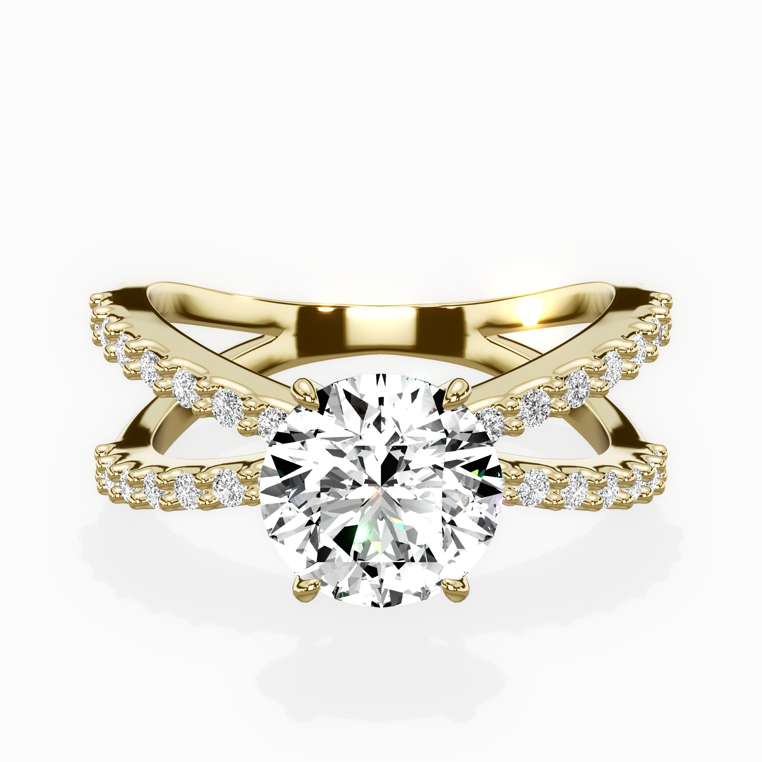 Reverse Shank Solitaire Engagement Ring