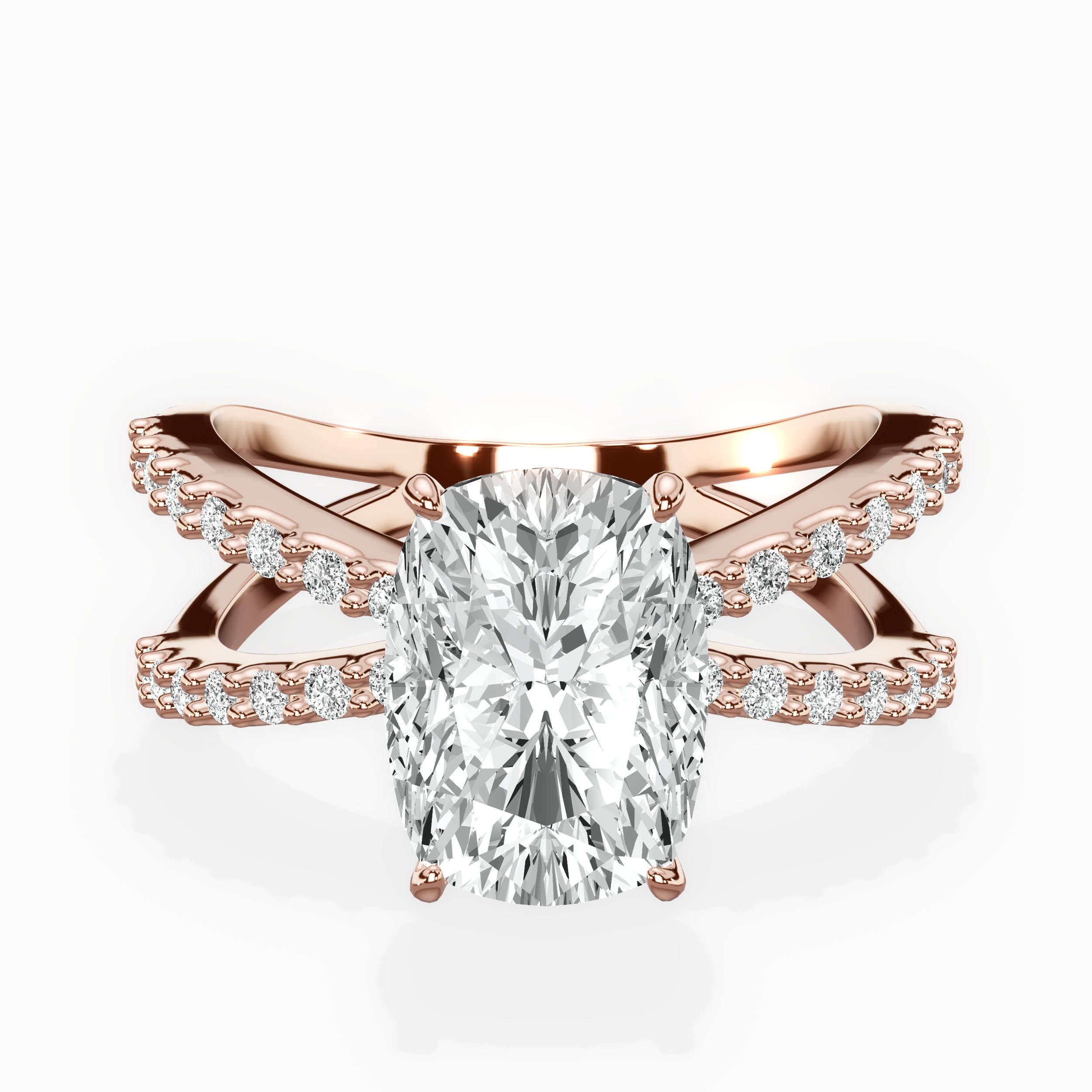 Reverse Shank Solitaire Engagement Ring
