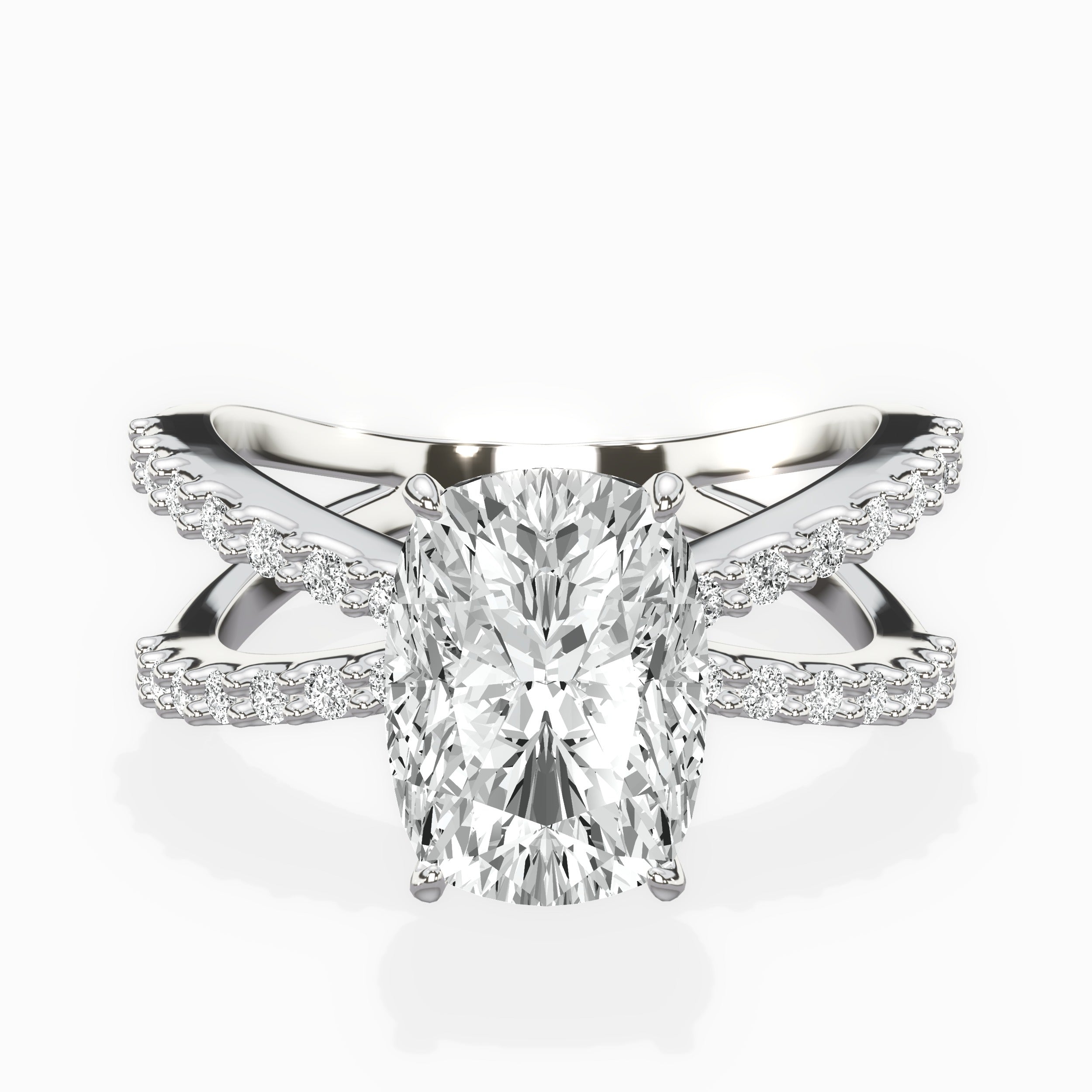 Reverse Shank Solitaire Engagement Ring