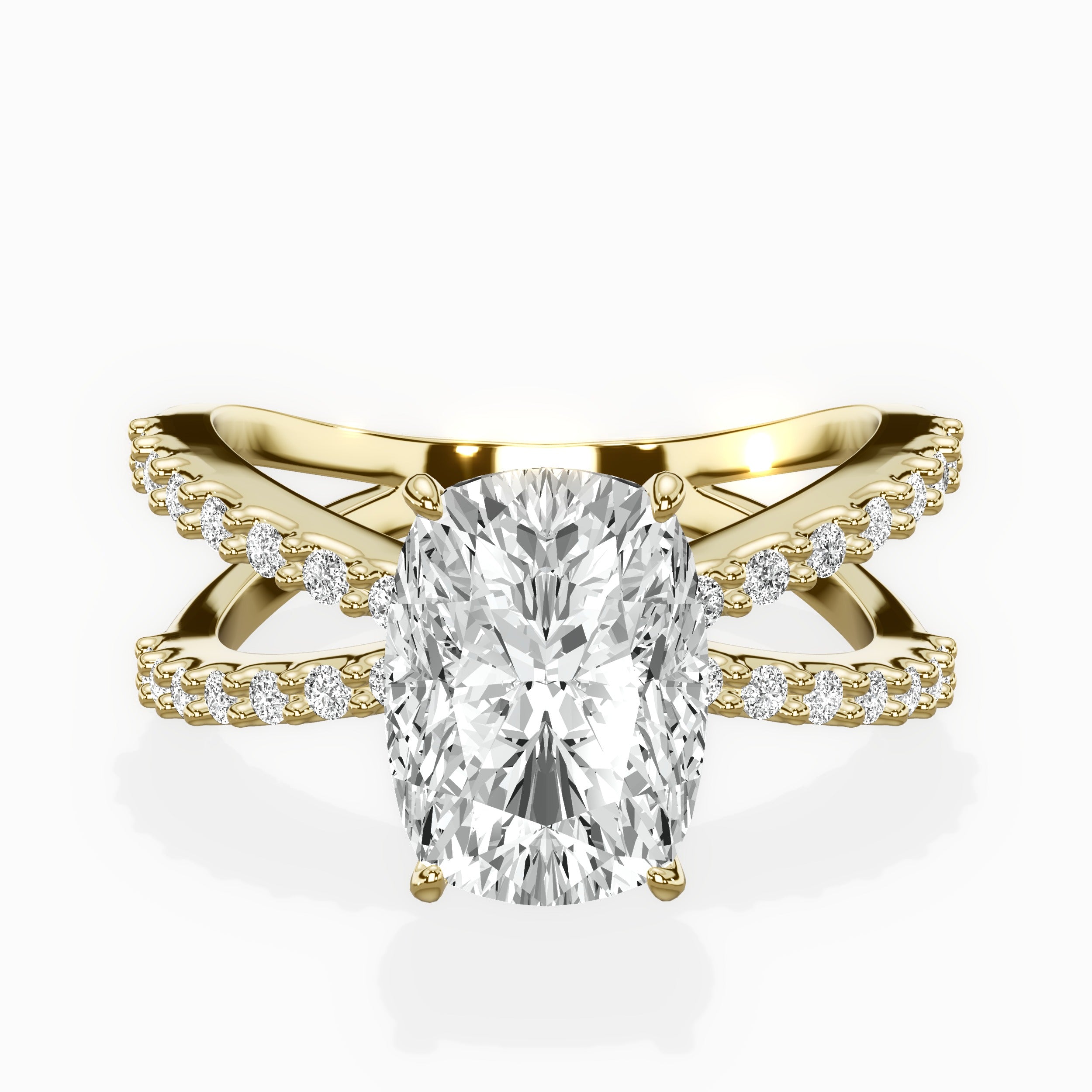 Reverse Shank Solitaire Engagement Ring