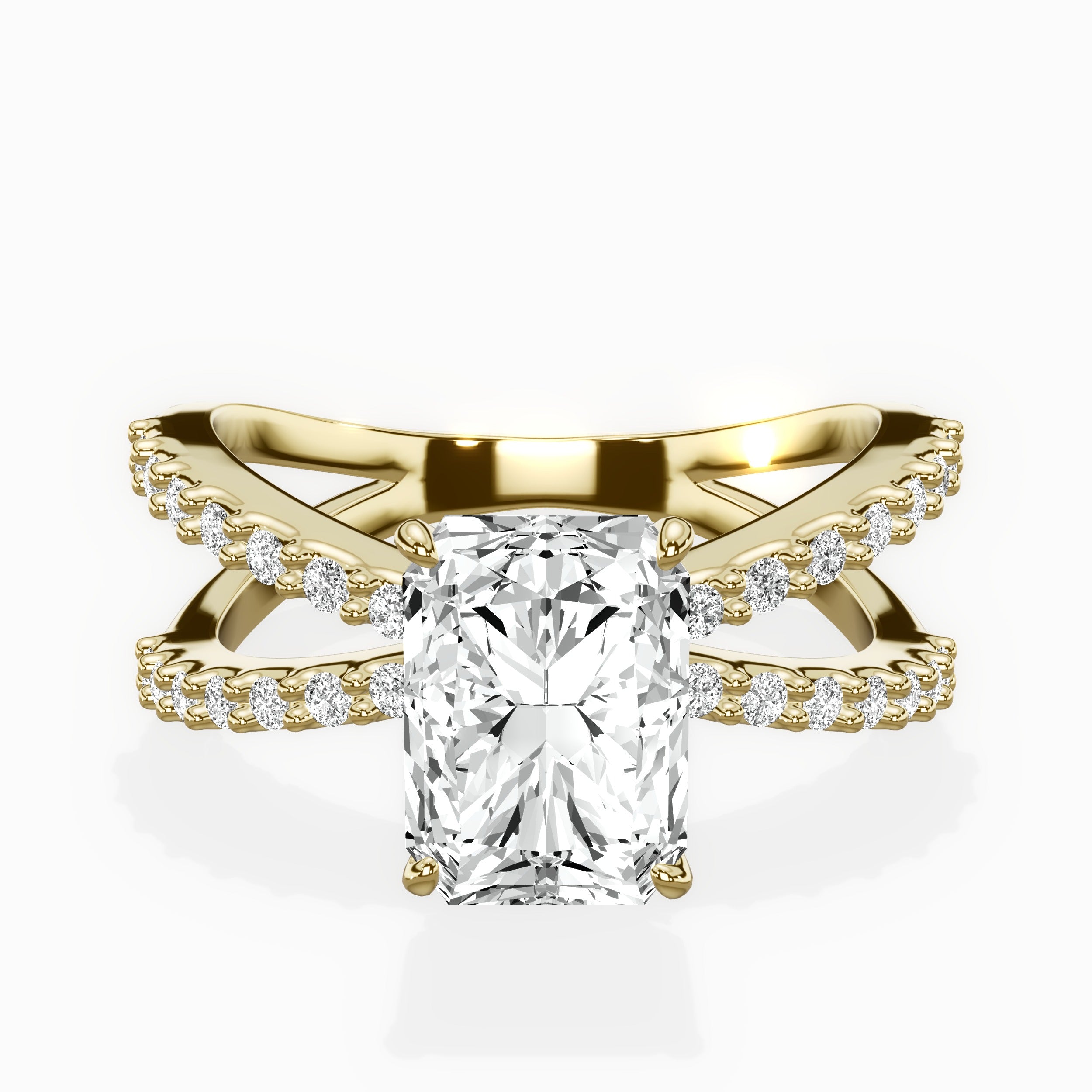 Reverse Shank Solitaire Engagement Ring