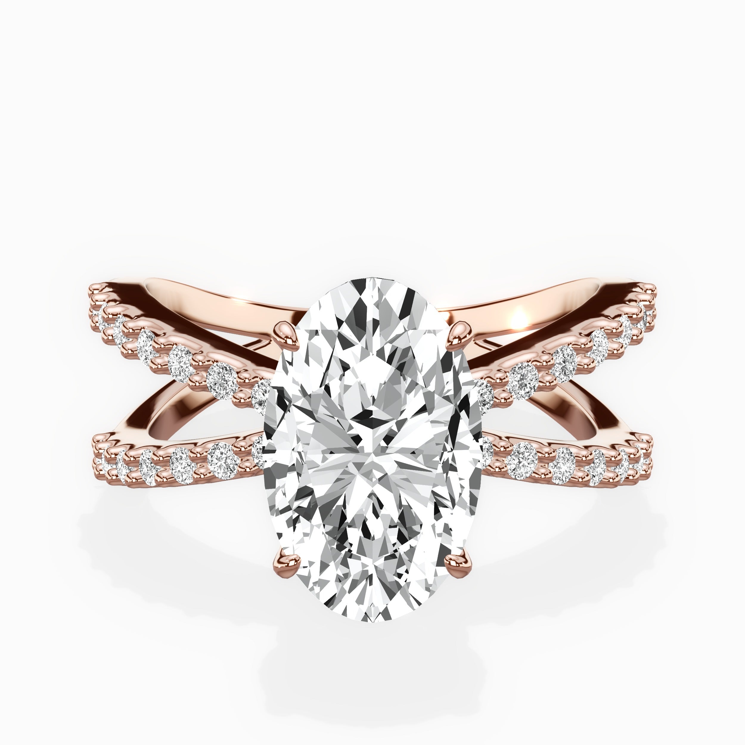 Reverse Shank Solitaire Engagement Ring