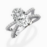 Reverse Shank Solitaire Oval Engagement Ring in White Gold