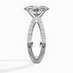 Reverse Shank Solitaire Oval Engagement Ring in White Gold