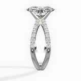 Reverse Shank Solitaire Oval Engagement Ring in White Gold