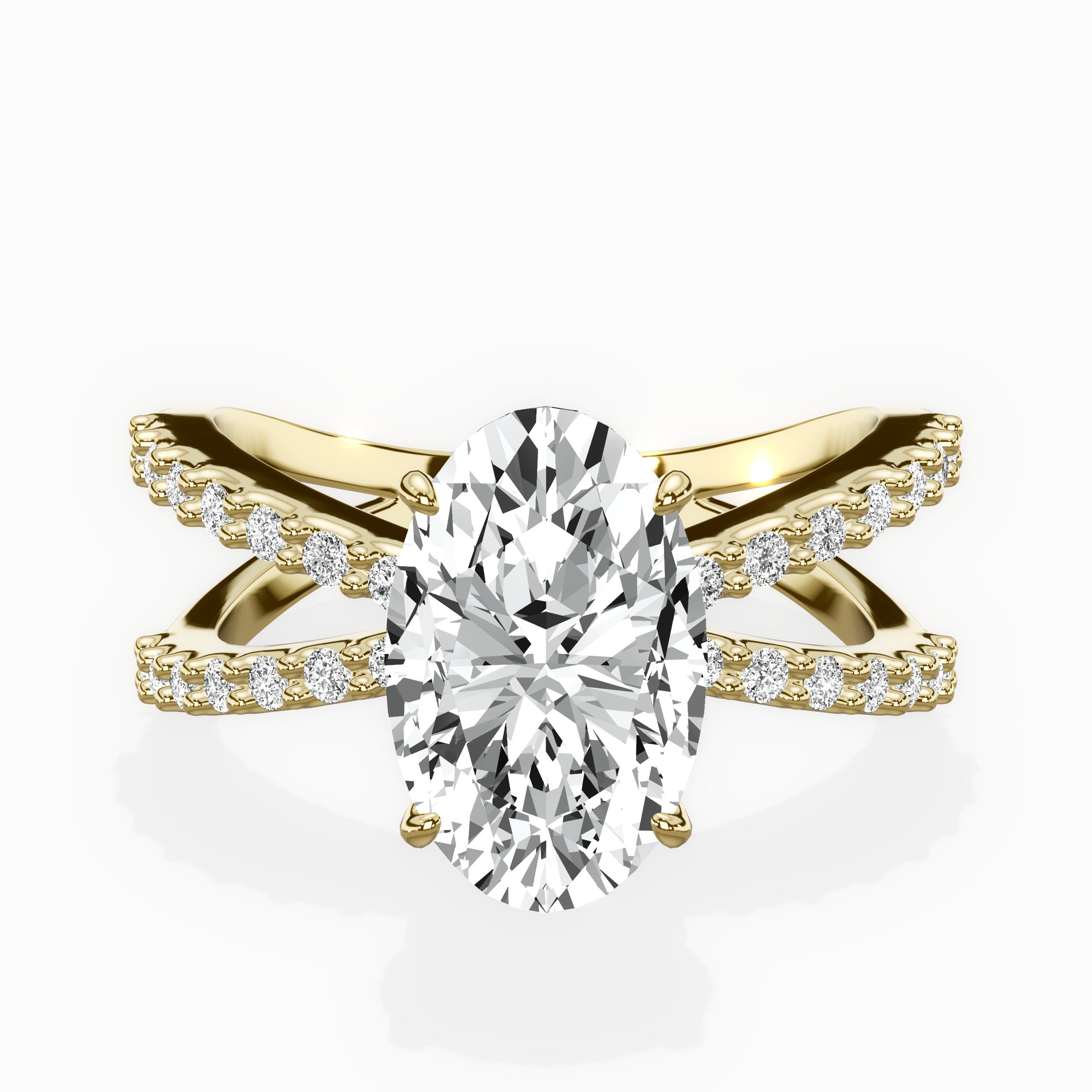 Reverse Shank Solitaire Engagement Ring