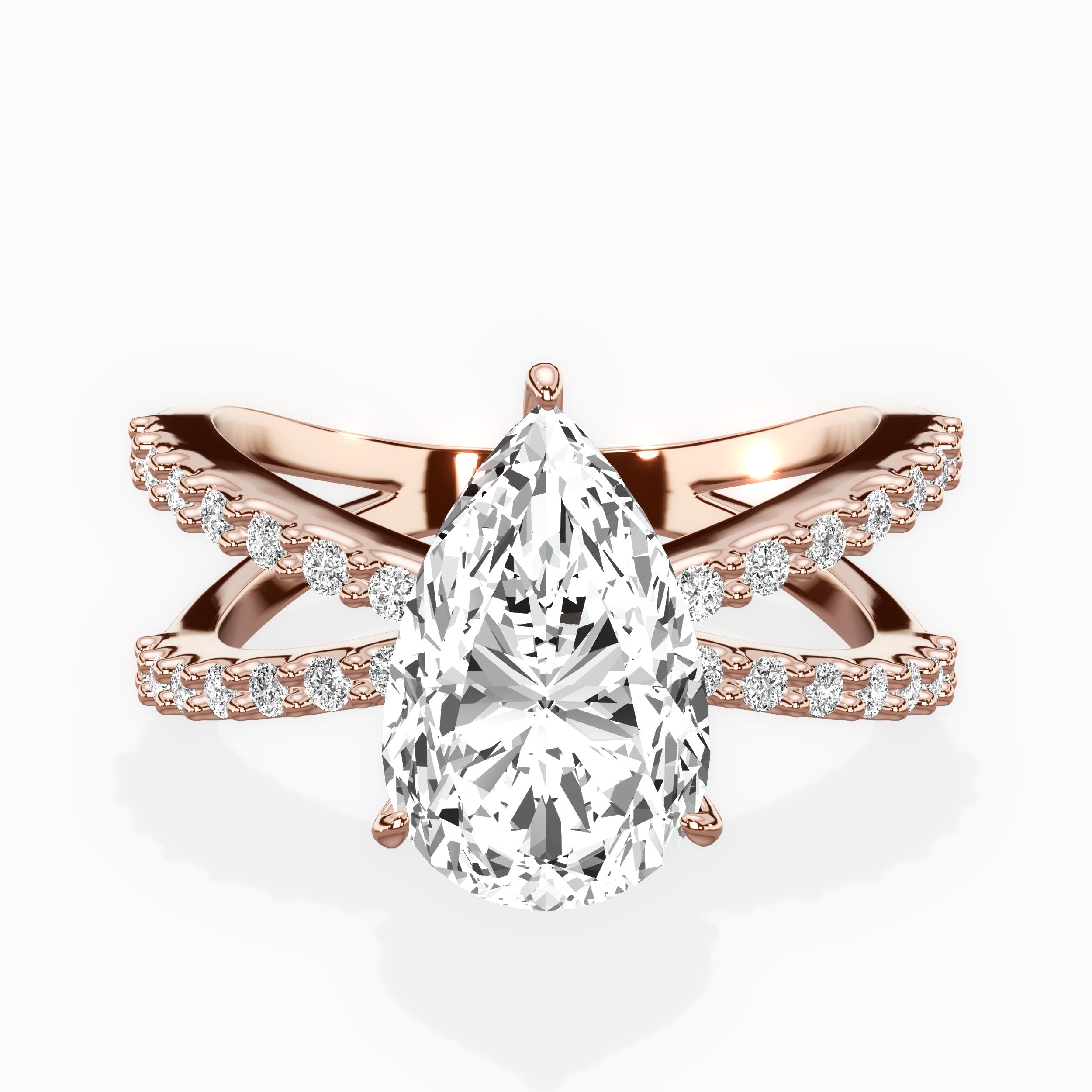 Reverse Shank Solitaire Engagement Ring