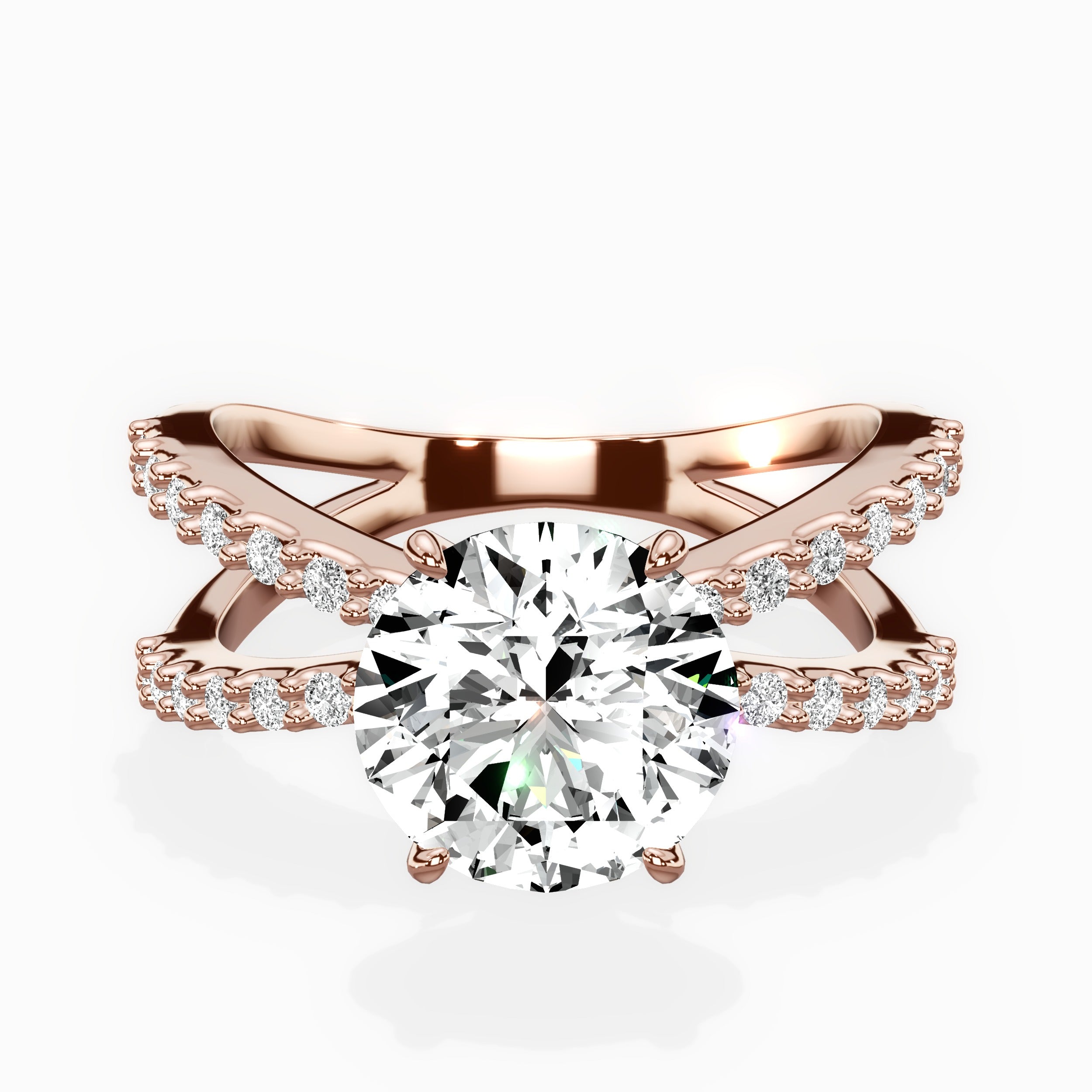 Reverse Shank Solitaire Engagement Ring