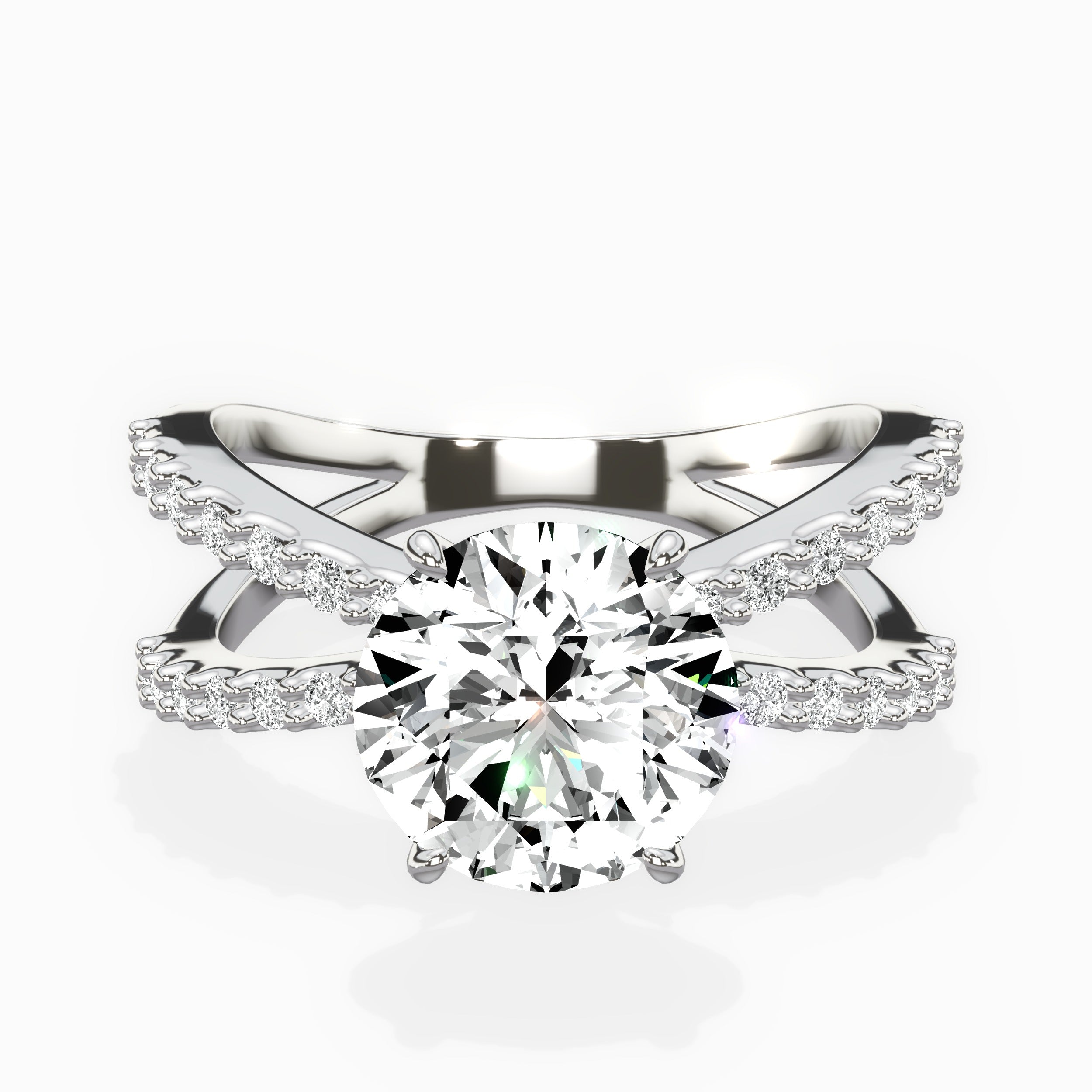 Reverse Shank Solitaire Engagement Ring