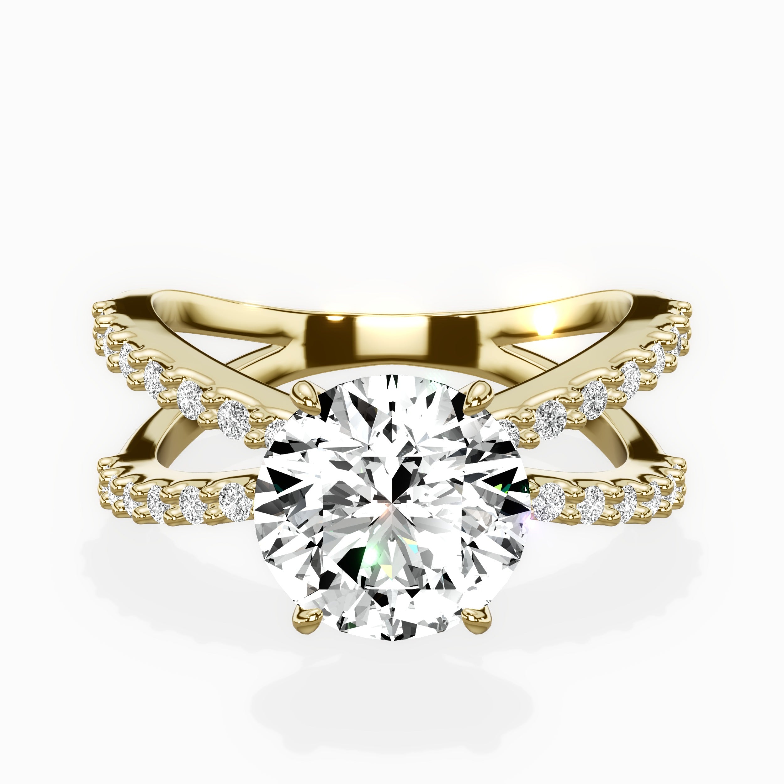 Reverse Shank Solitaire Engagement Ring