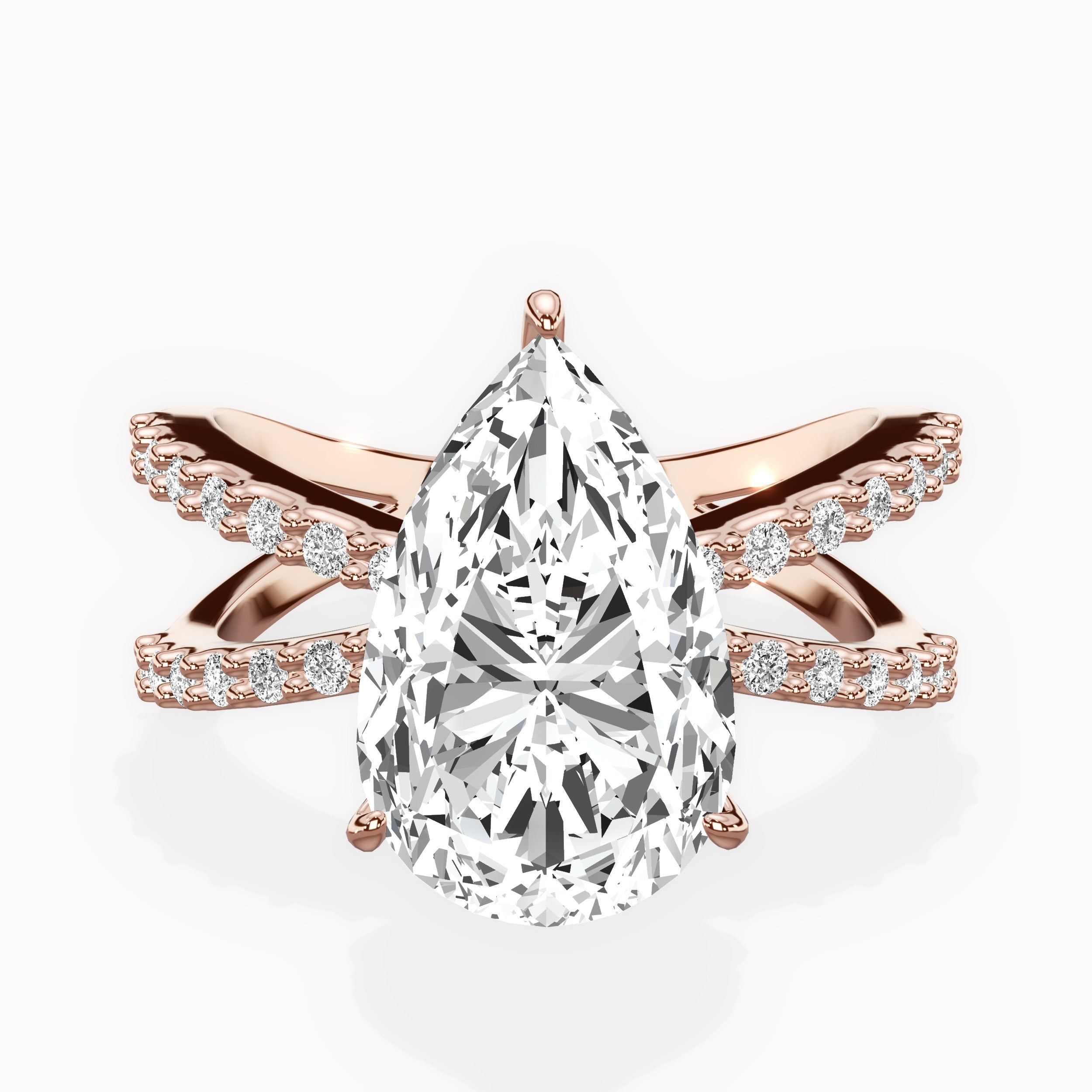 Reverse Shank Solitaire Engagement Ring