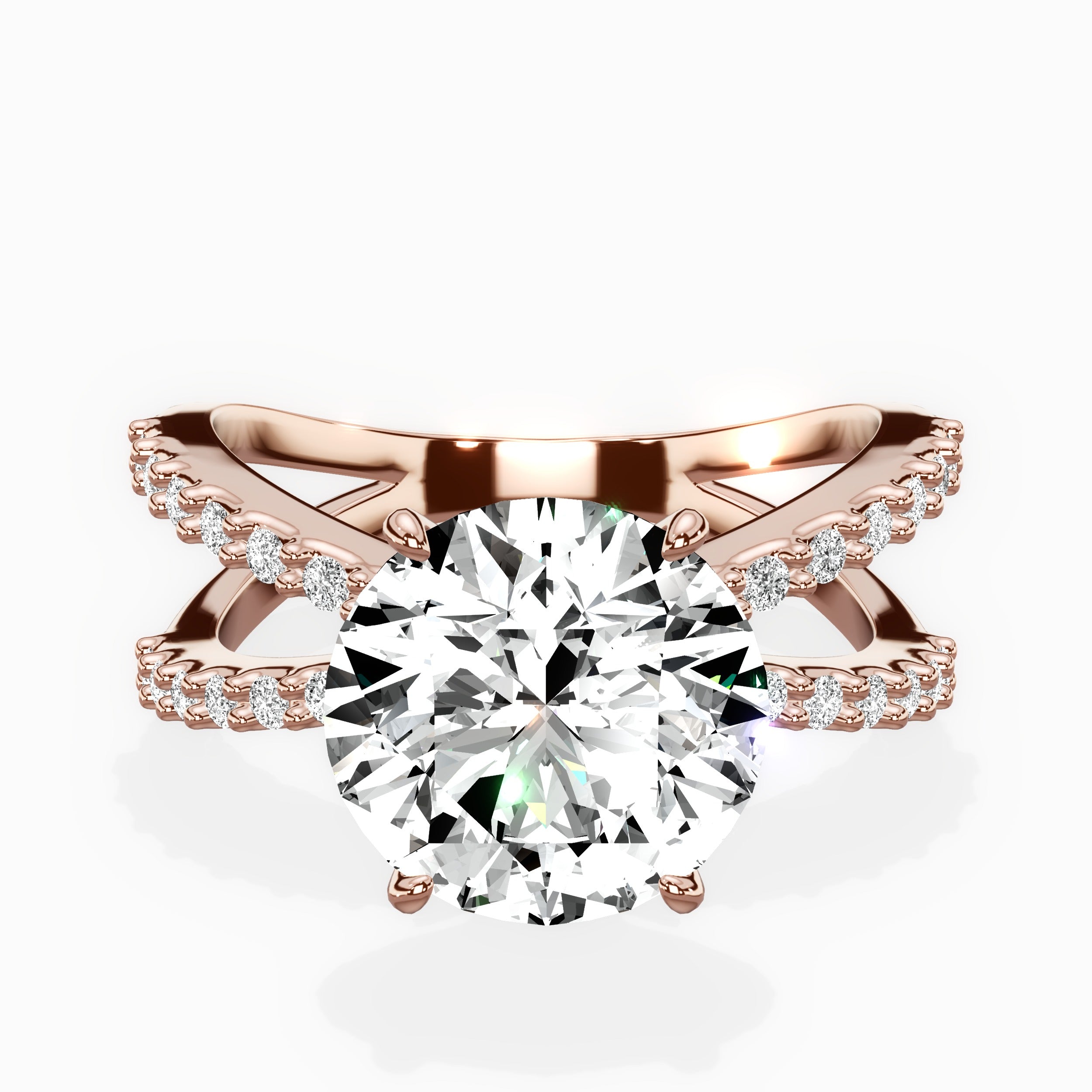 Reverse Shank Solitaire Engagement Ring