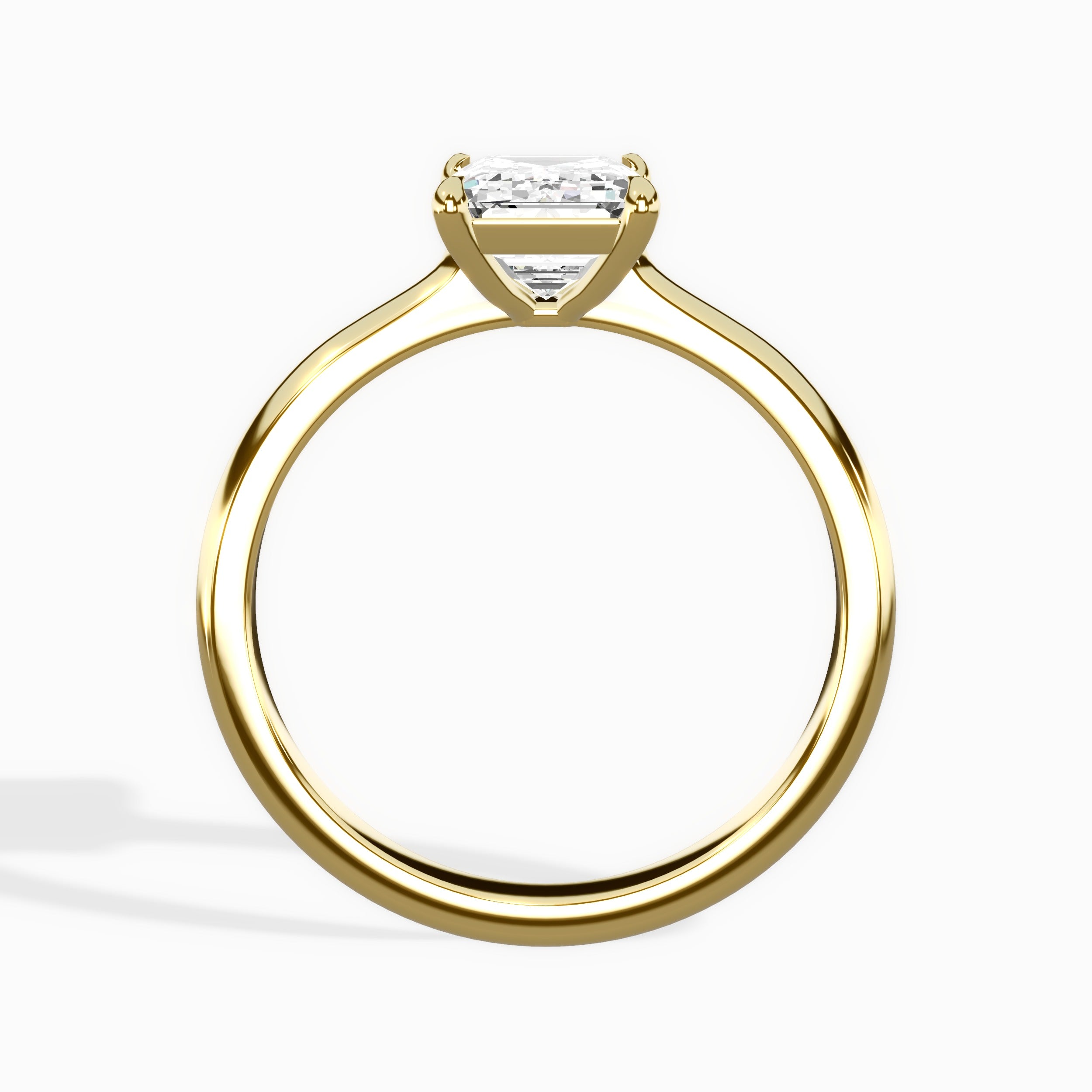 Gala Solitaire Emerald Engagement Ring in Yellow Gold