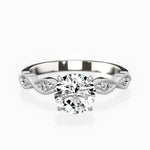 Infinity Solitaire Round Engagement Ring in White Gold