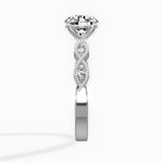 Infinity Solitaire Round Engagement Ring in White Gold
