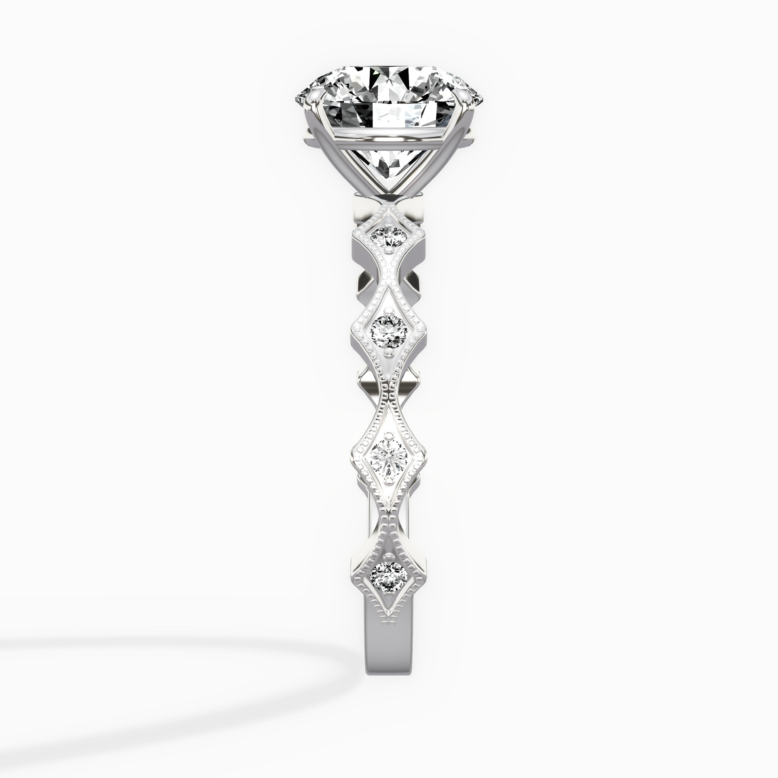 Timeless Solitaire Round Engagement Ring in White Gold