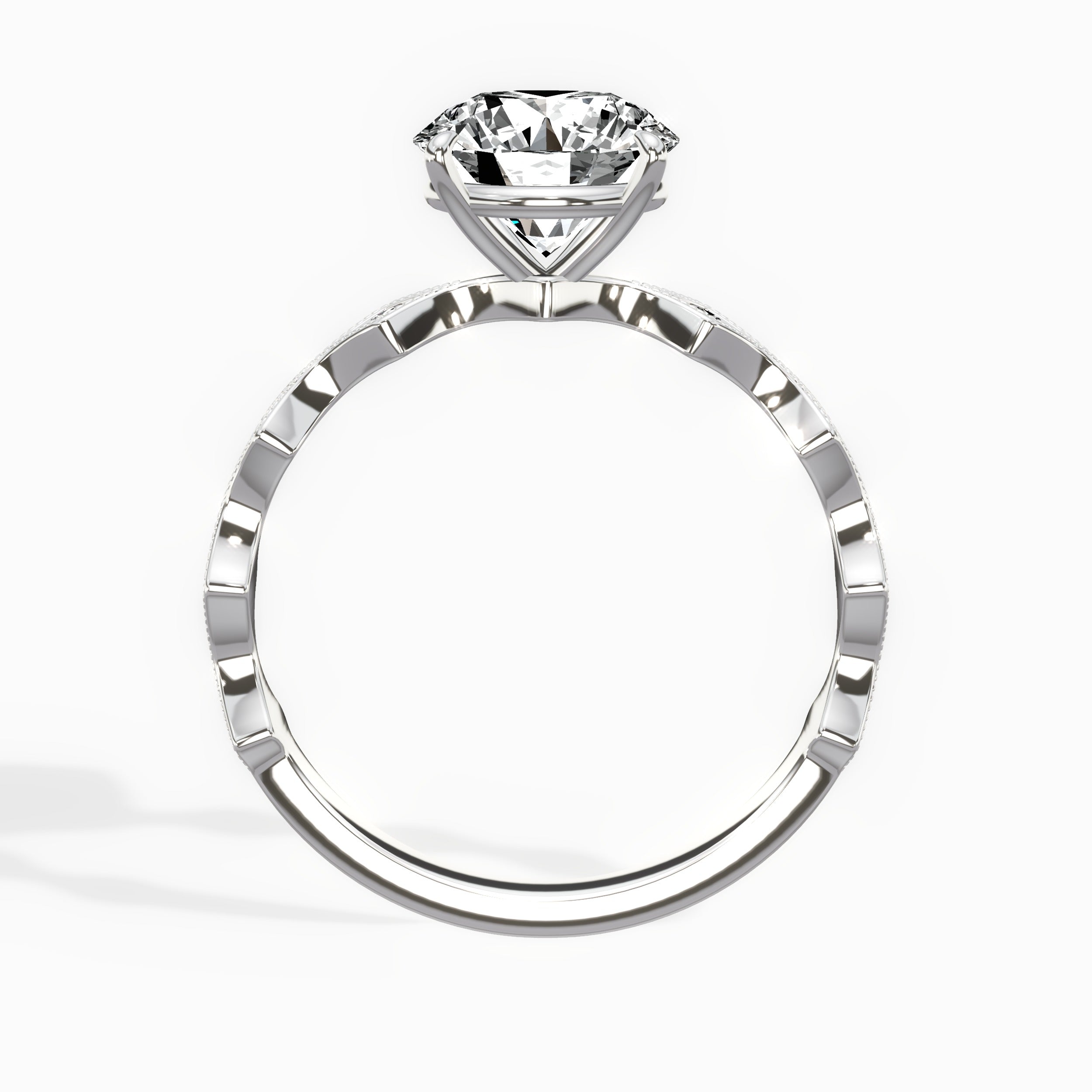 Timeless Solitaire Round Engagement Ring in White Gold