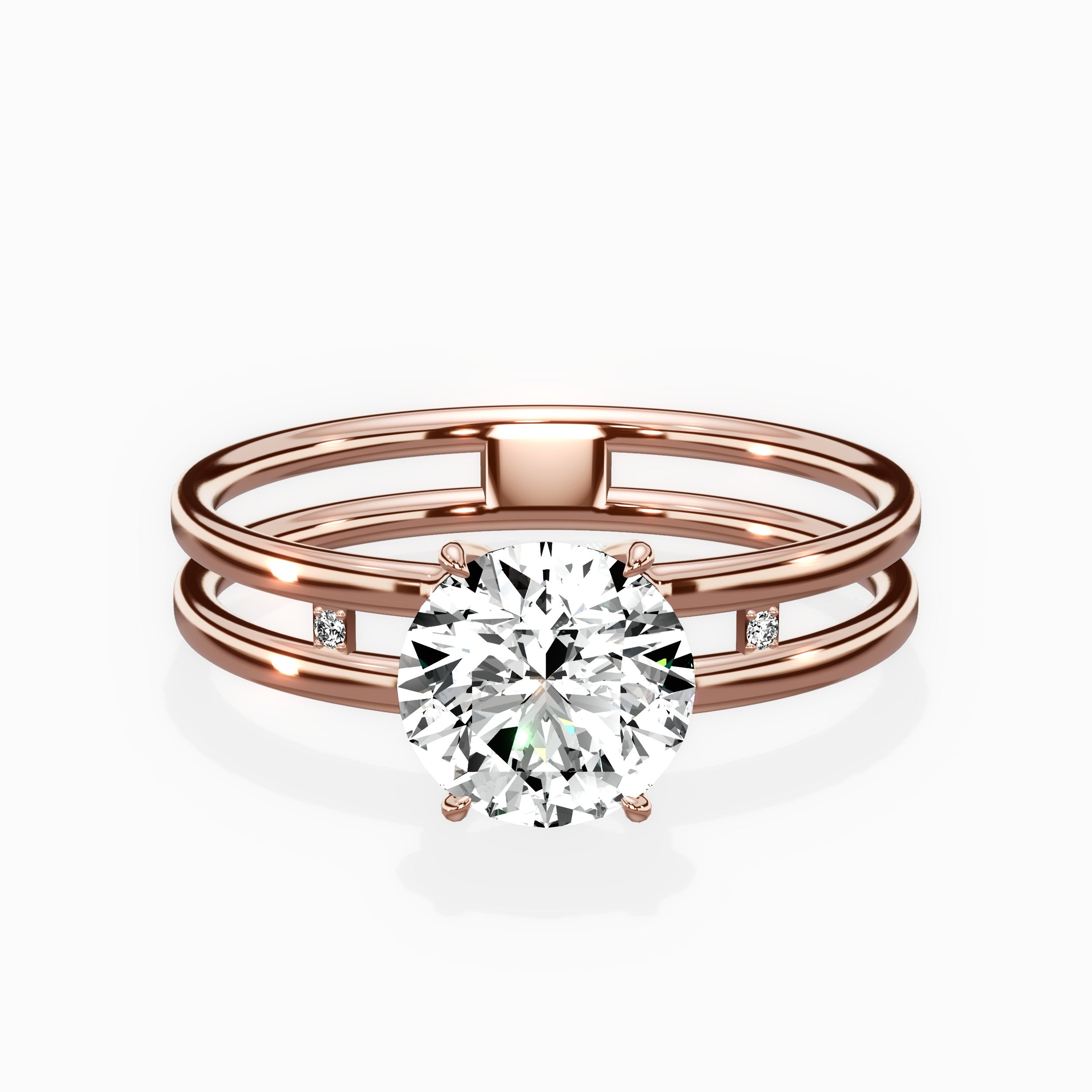 Parallel Bands Engagement Ring